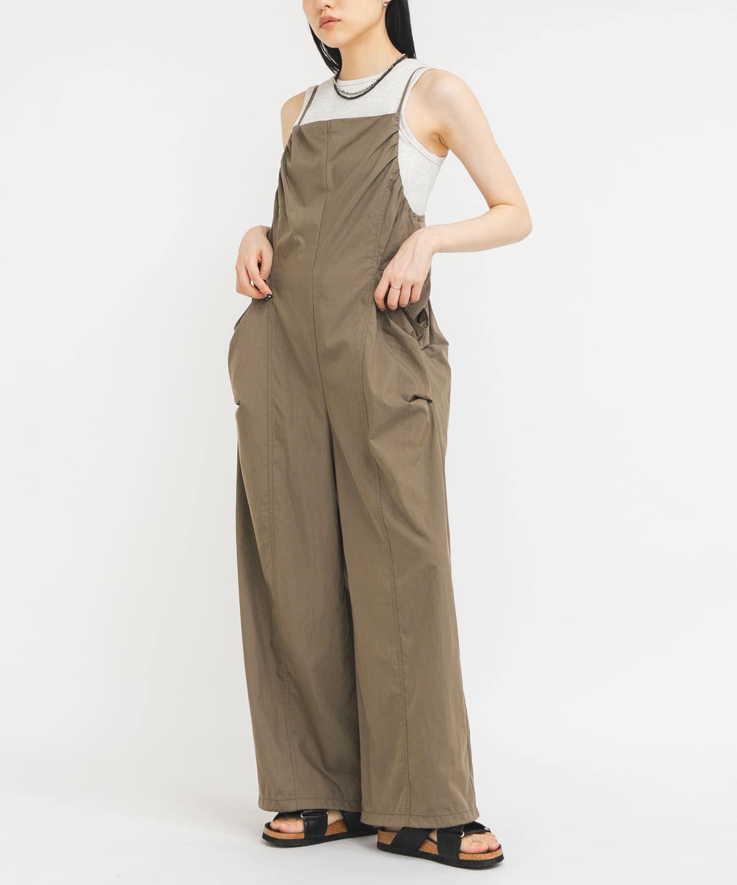  「ポケットディティールキャミサロペット」|オールインワン|