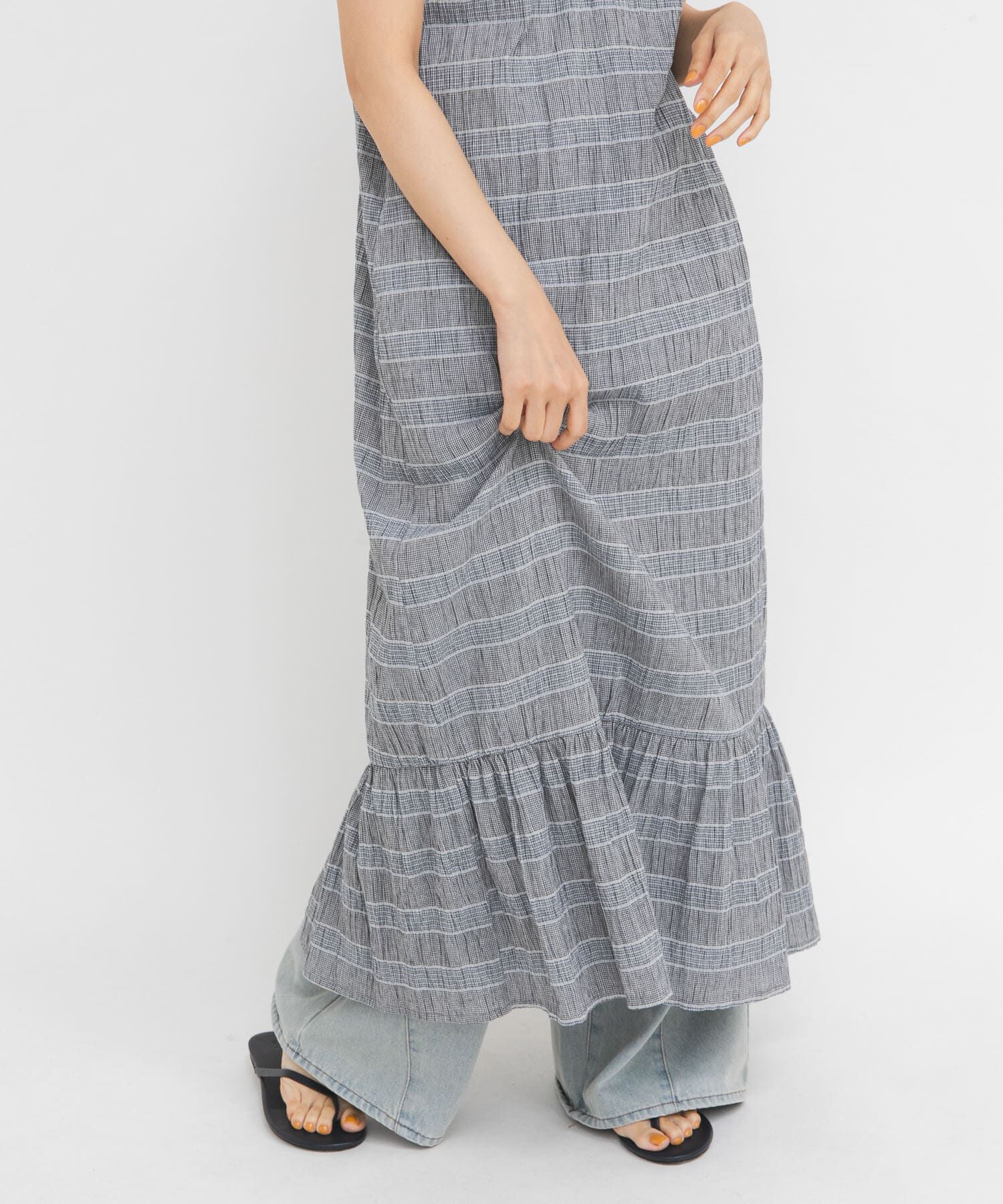  「マジョリカプリーツチェックキャミワンピース」|その他|