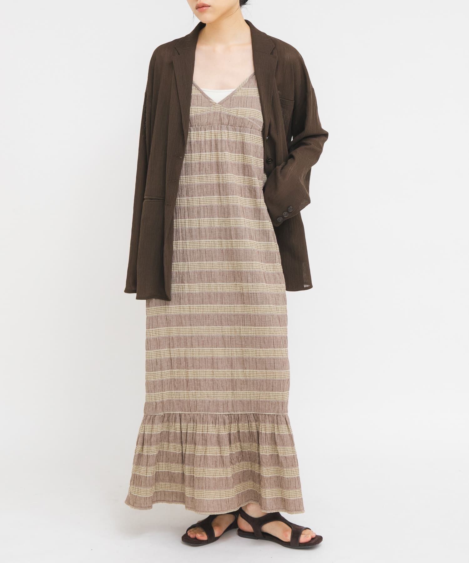  「マジョリカプリーツチェックキャミワンピース」|その他|