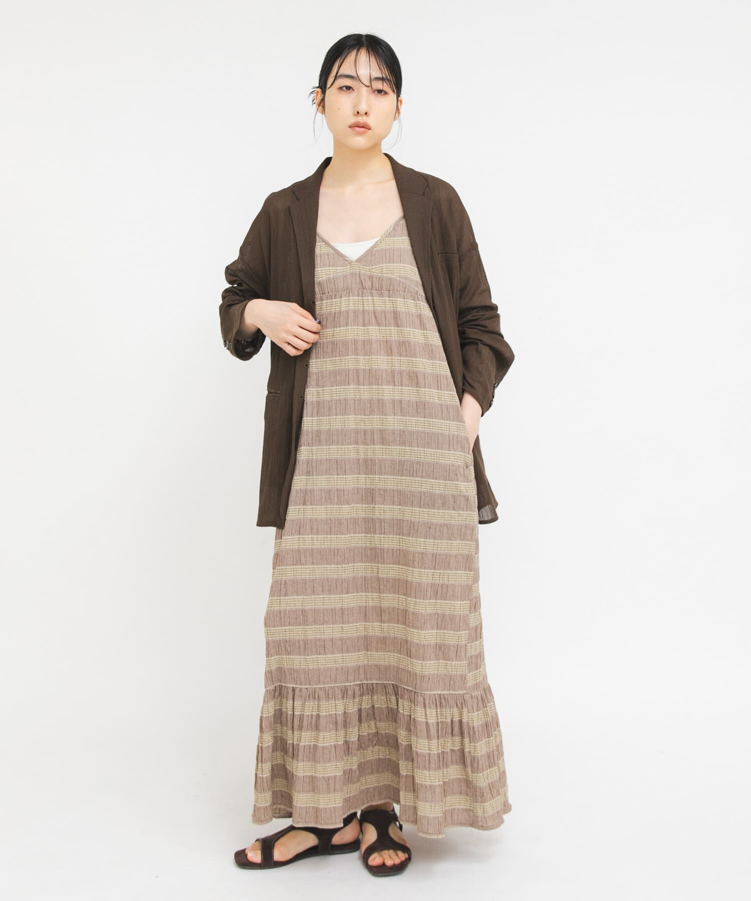  「マジョリカプリーツチェックキャミワンピース」|その他|