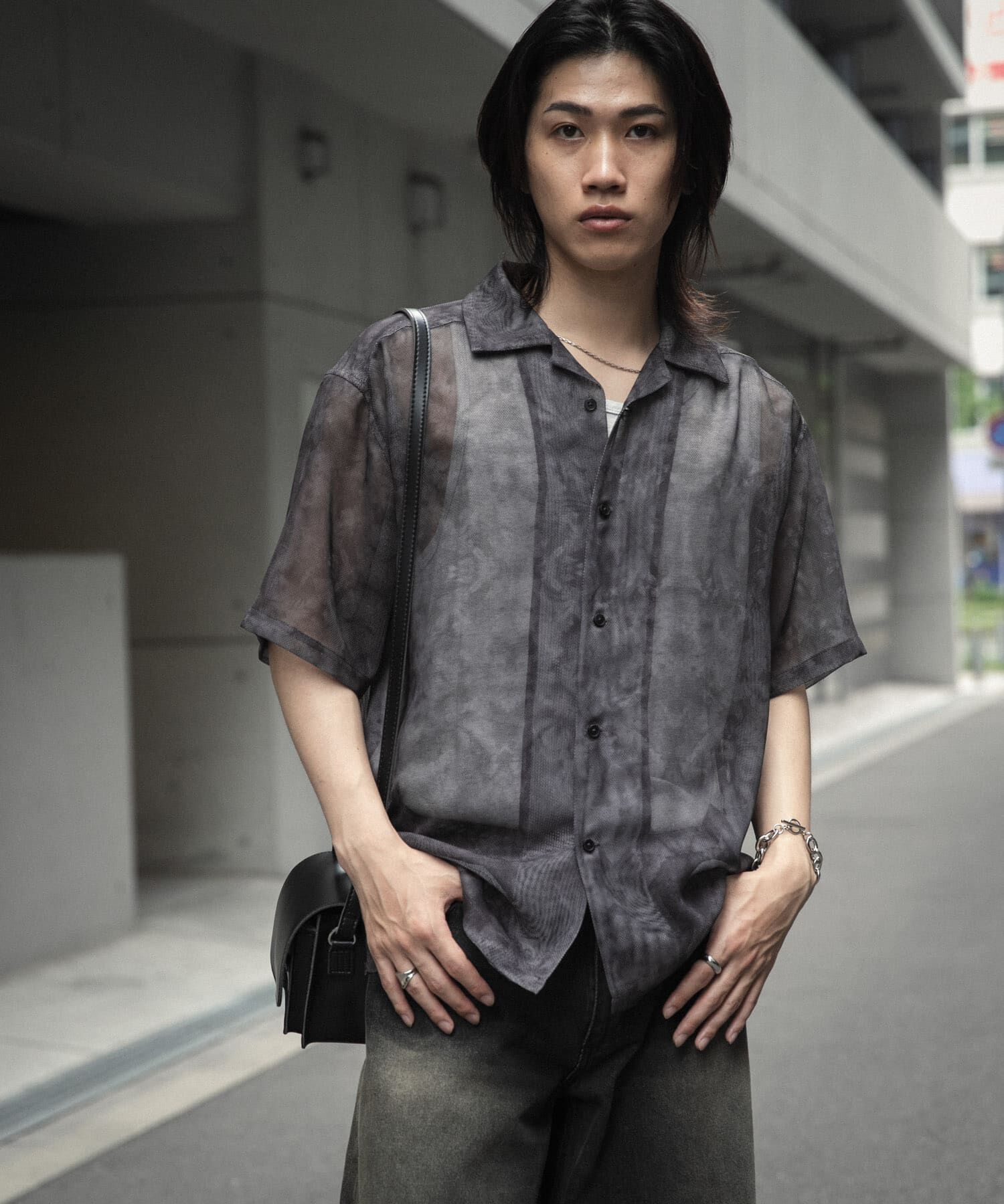 SENSE OF PLACE by URBAN RESEARCH「シアープリントオープンカラーショートスリーブシャツ」|シャツ・ブラウス|