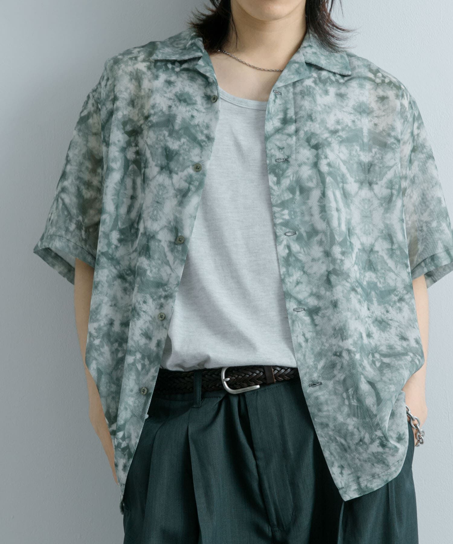 SENSE OF PLACE by URBAN RESEARCH「シアープリントオープンカラーショートスリーブシャツ」|シャツ・ブラウス|