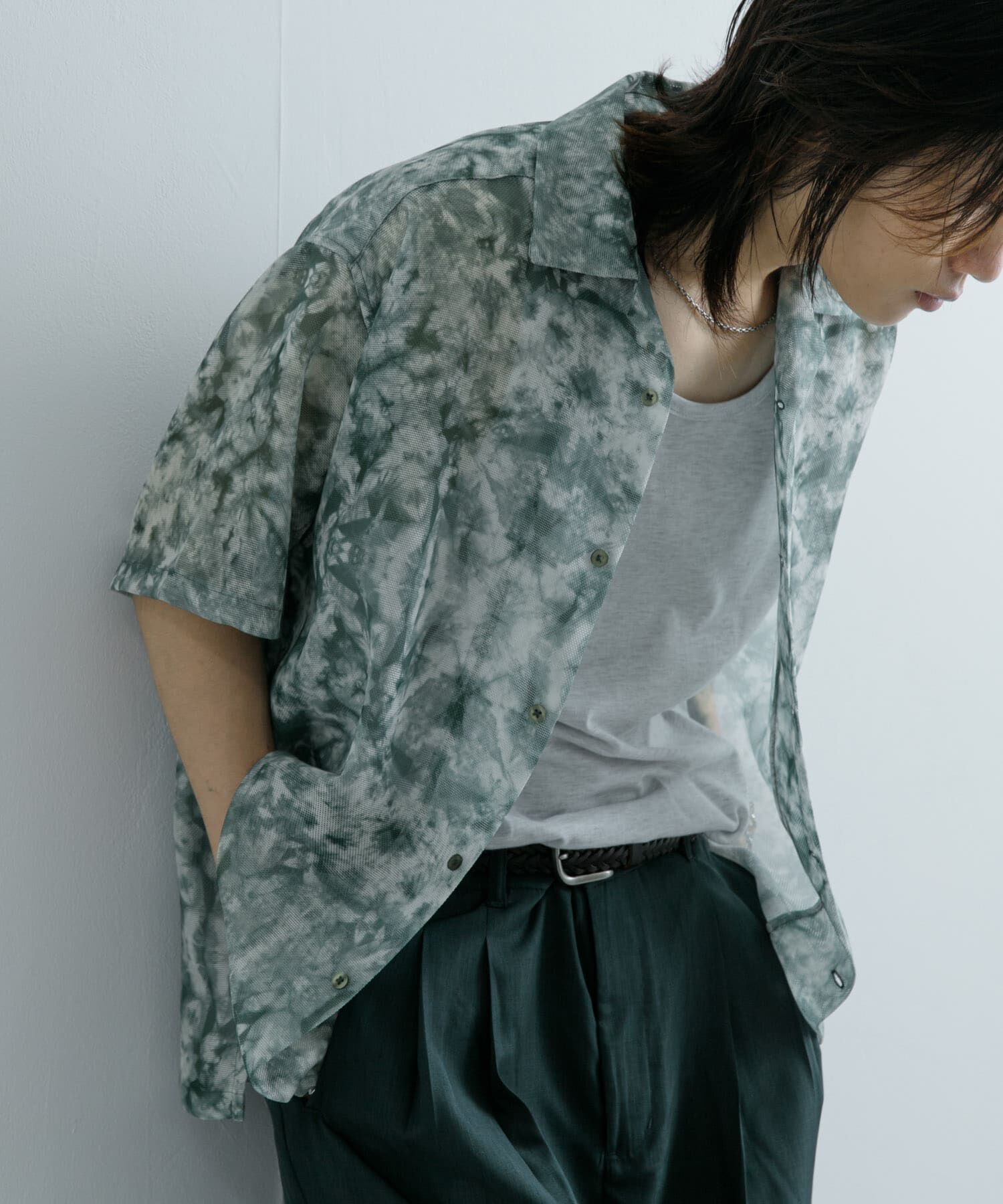 SENSE OF PLACE by URBAN RESEARCH「シアープリントオープンカラーショートスリーブシャツ」|シャツ・ブラウス|