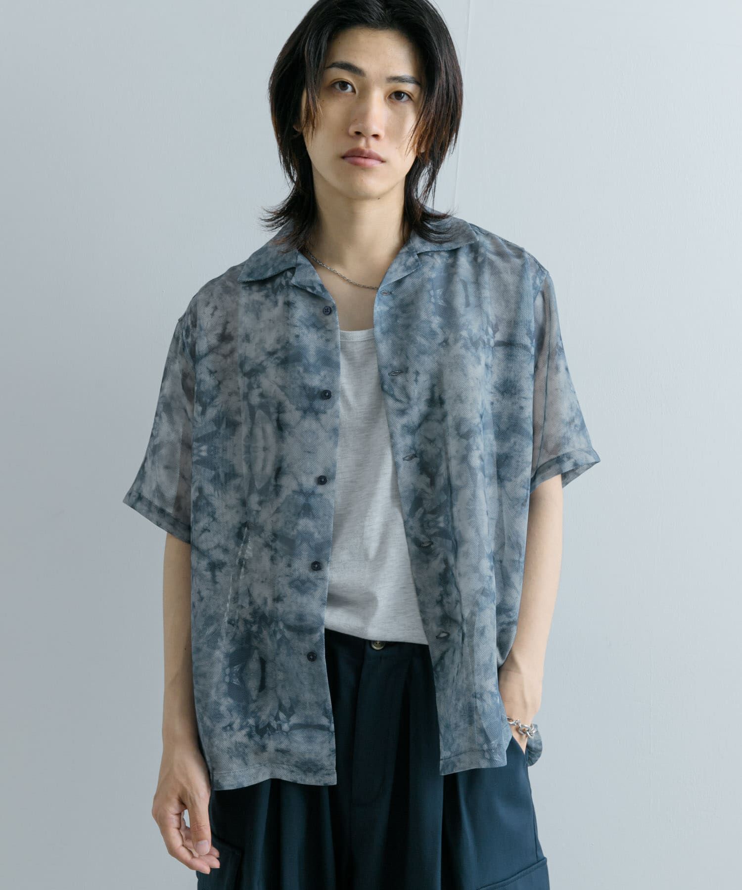 SENSE OF PLACE by URBAN RESEARCH「シアープリントオープンカラーショートスリーブシャツ」|シャツ・ブラウス|