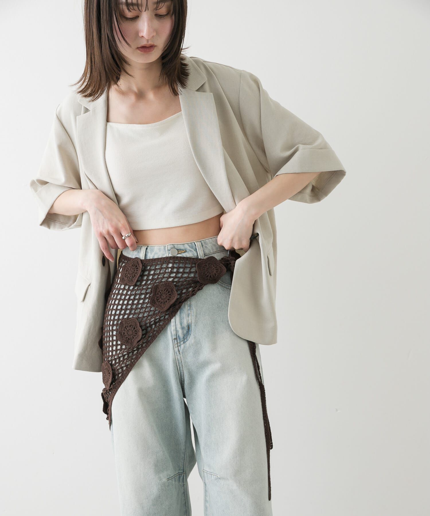 SENSE OF PLACE by URBAN RESEARCH「フラワークロシェマキスカート」|スカート|