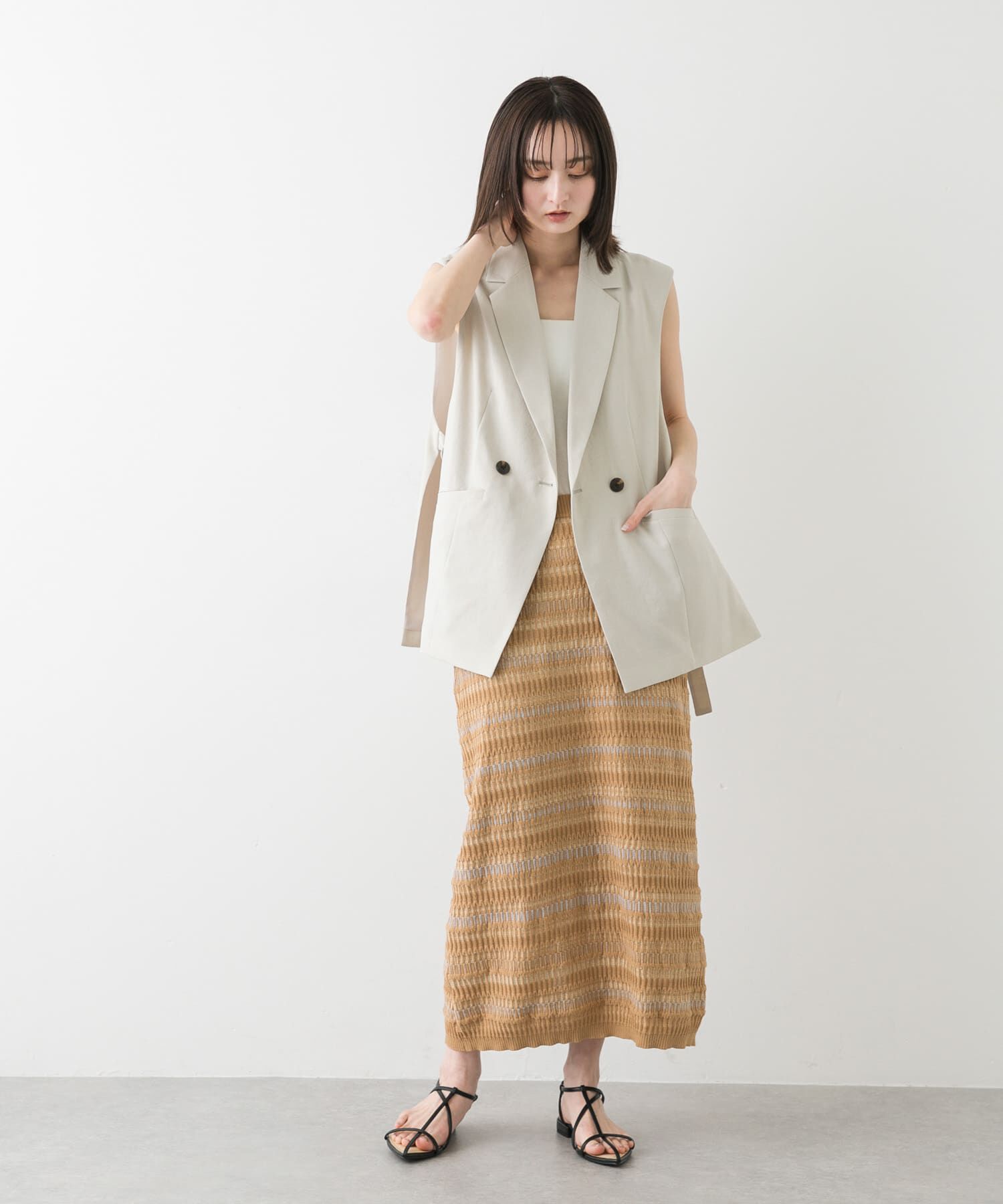 SENSE OF PLACE by URBAN RESEARCH「マルチボーダーニットスカート」|スカート|