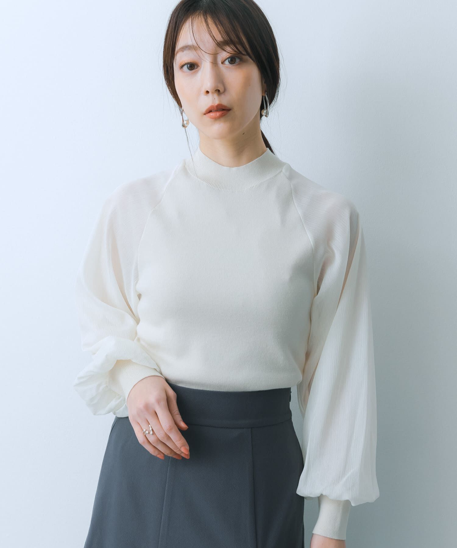 SENSE OF PLACE by URBAN RESEARCH「シアーボリュームスリーブセーター」|ニット・セーター|
