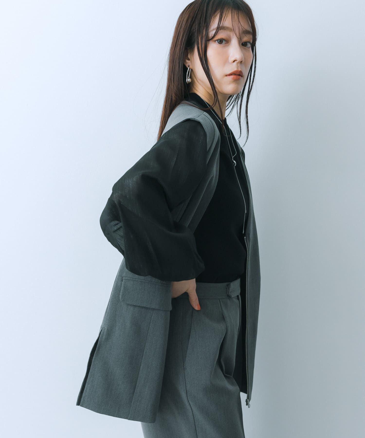 SENSE OF PLACE by URBAN RESEARCH「シアーボリュームスリーブセーター」|ニット・セーター|