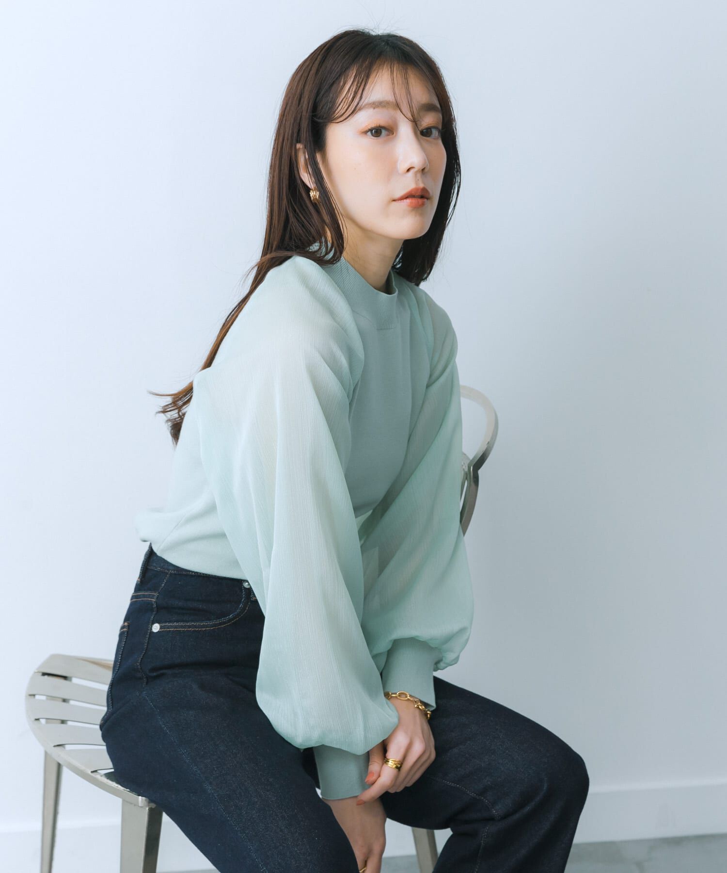 SENSE OF PLACE by URBAN RESEARCH「シアーボリュームスリーブセーター」|ニット・セーター|