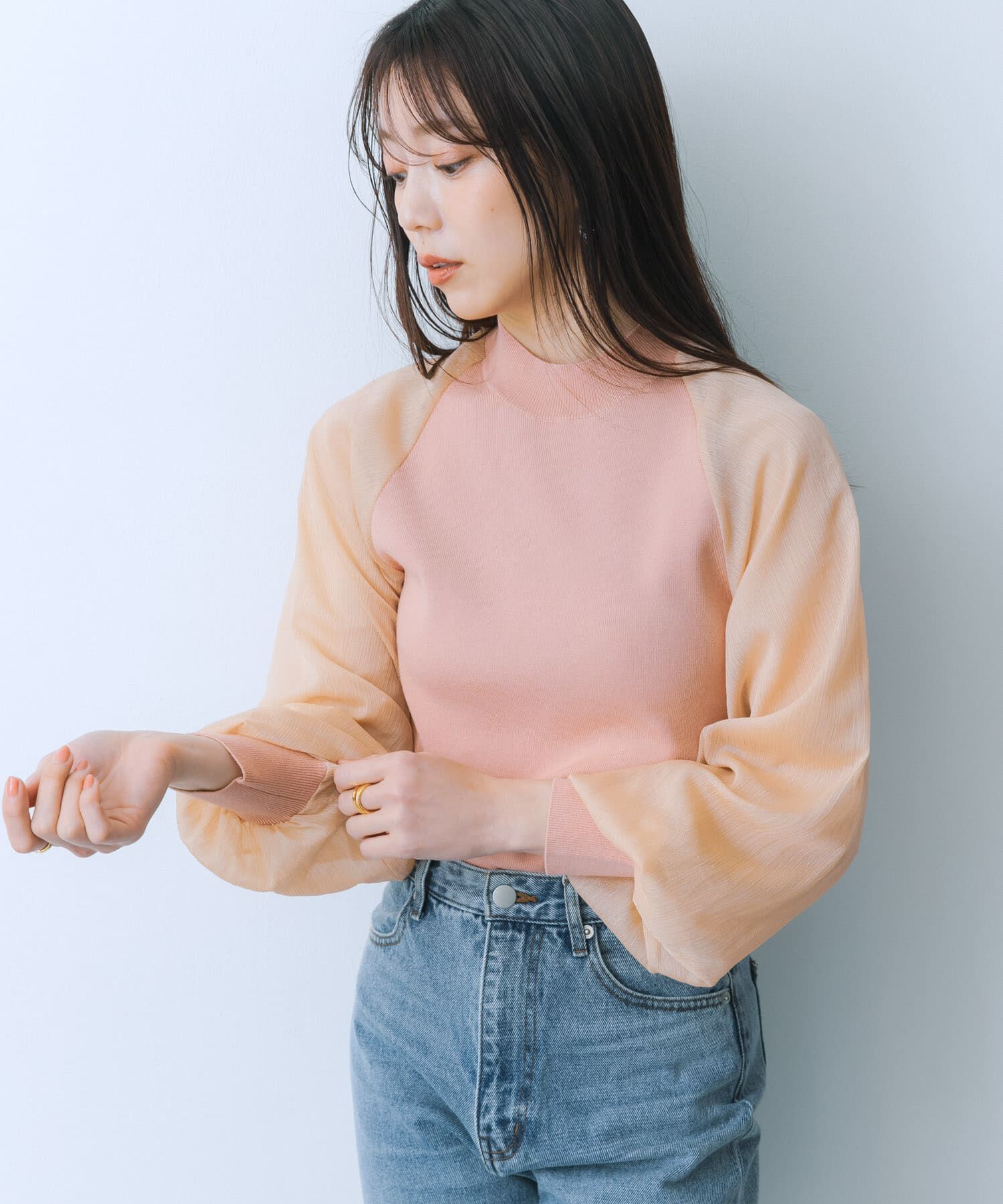 SENSE OF PLACE by URBAN RESEARCH「シアーボリュームスリーブセーター」|ニット・セーター|