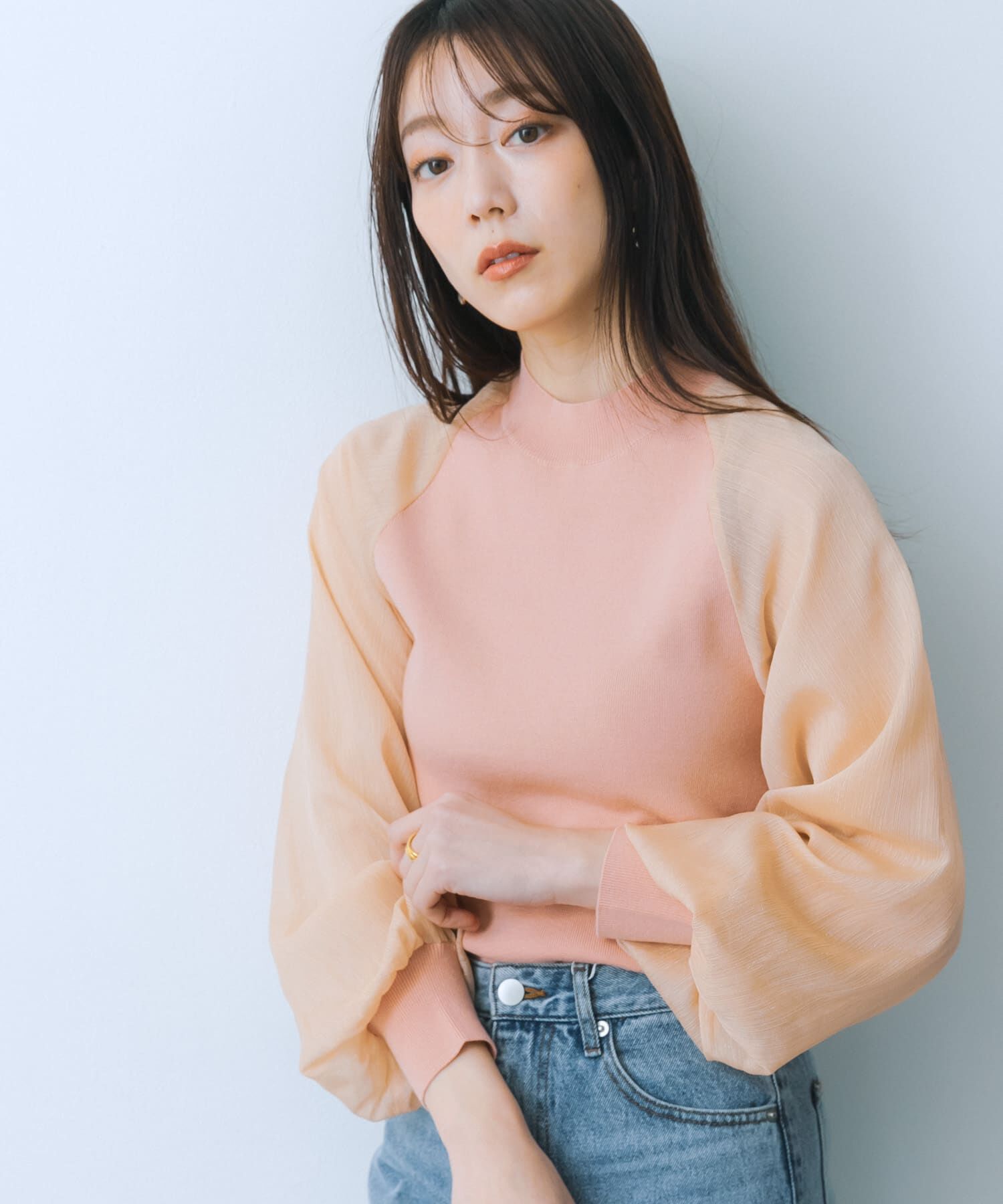 SENSE OF PLACE by URBAN RESEARCH「シアーボリュームスリーブセーター」|ニット・セーター|