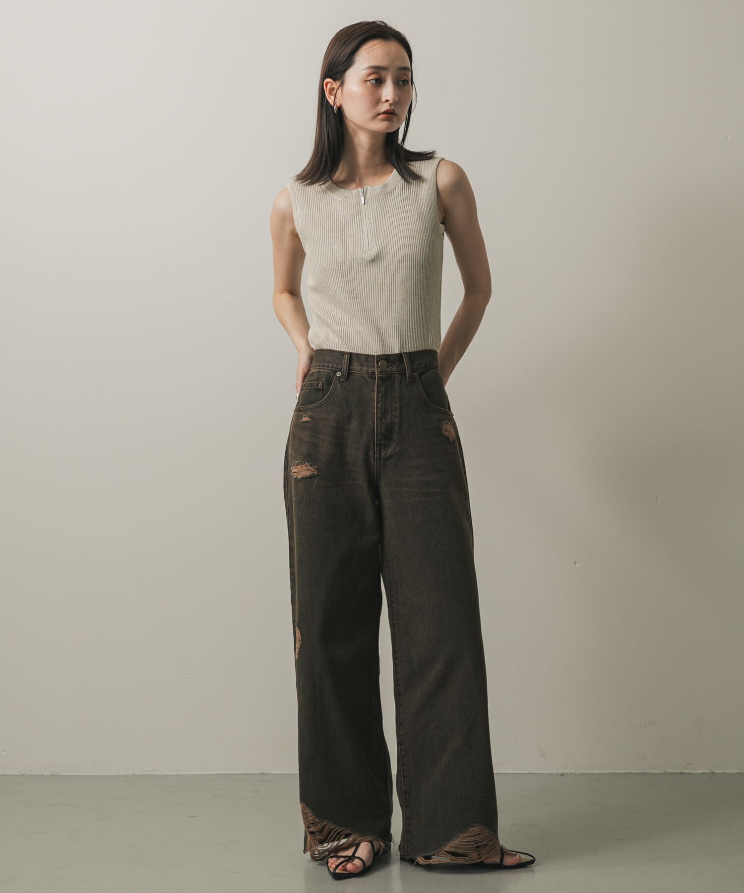 SENSE OF PLACE by URBAN RESEARCH「ダメージストレートデニム」|デニム|