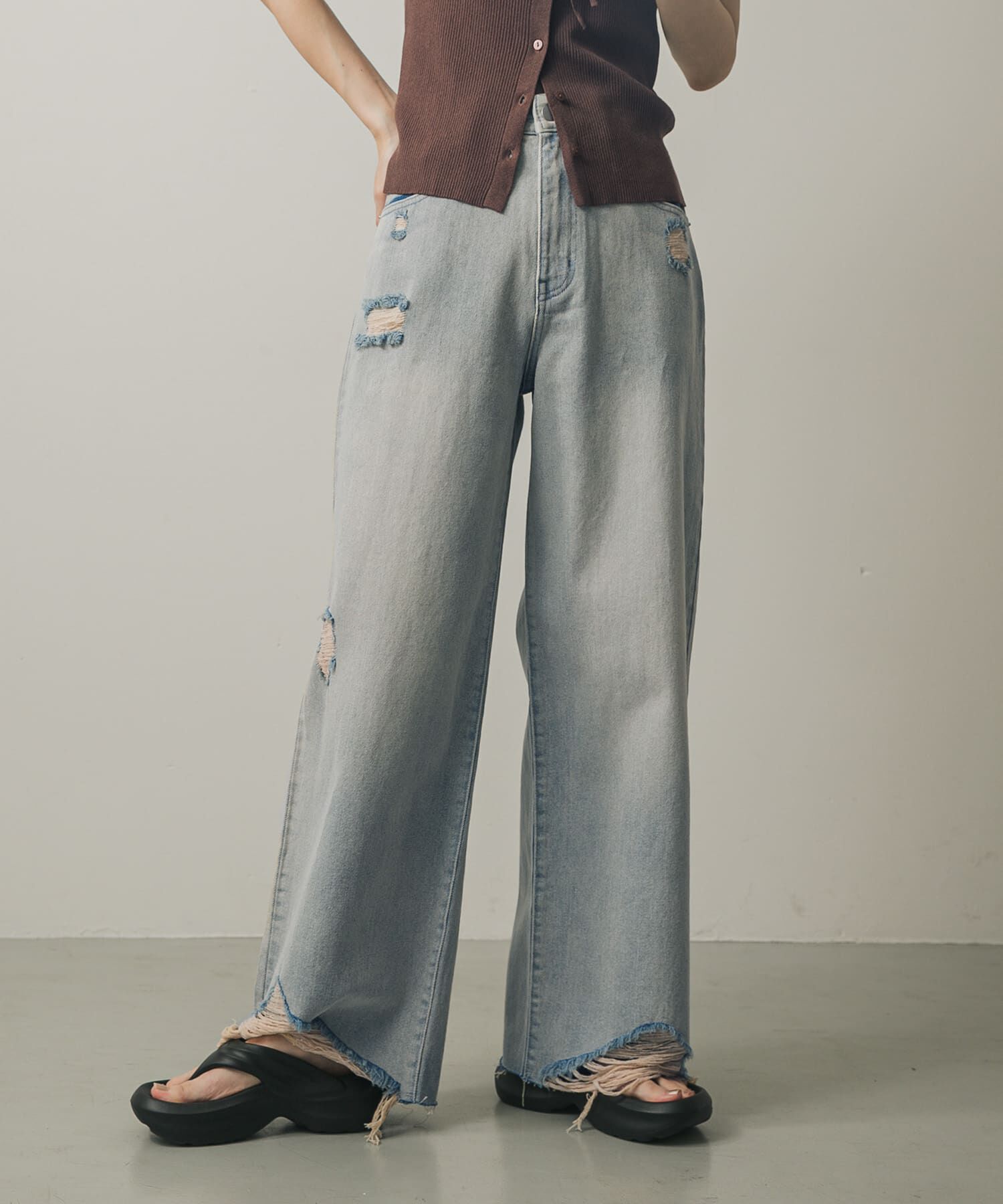 SENSE OF PLACE by URBAN RESEARCH「ダメージストレートデニム」|デニム|