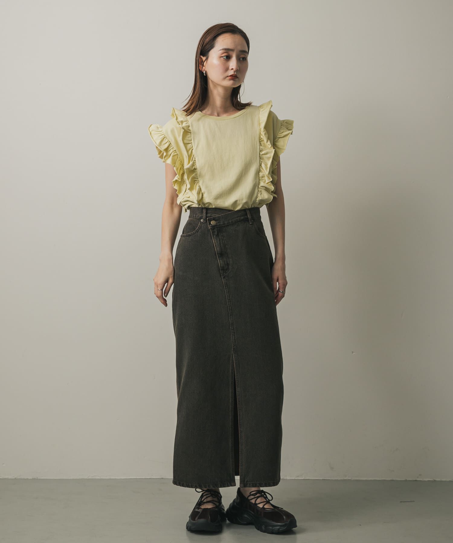 SENSE OF PLACE by URBAN RESEARCH「アシメベルトデニムスカート」|スカート|