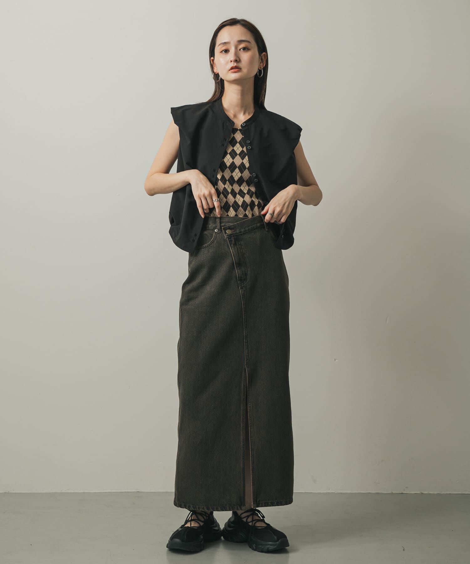 SENSE OF PLACE by URBAN RESEARCH「アシメベルトデニムスカート」|スカート|