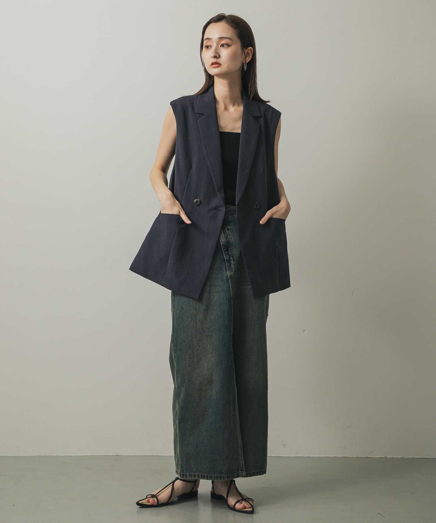 SENSE OF PLACE by URBAN RESEARCH「アシメベルトデニムスカート」|スカート|