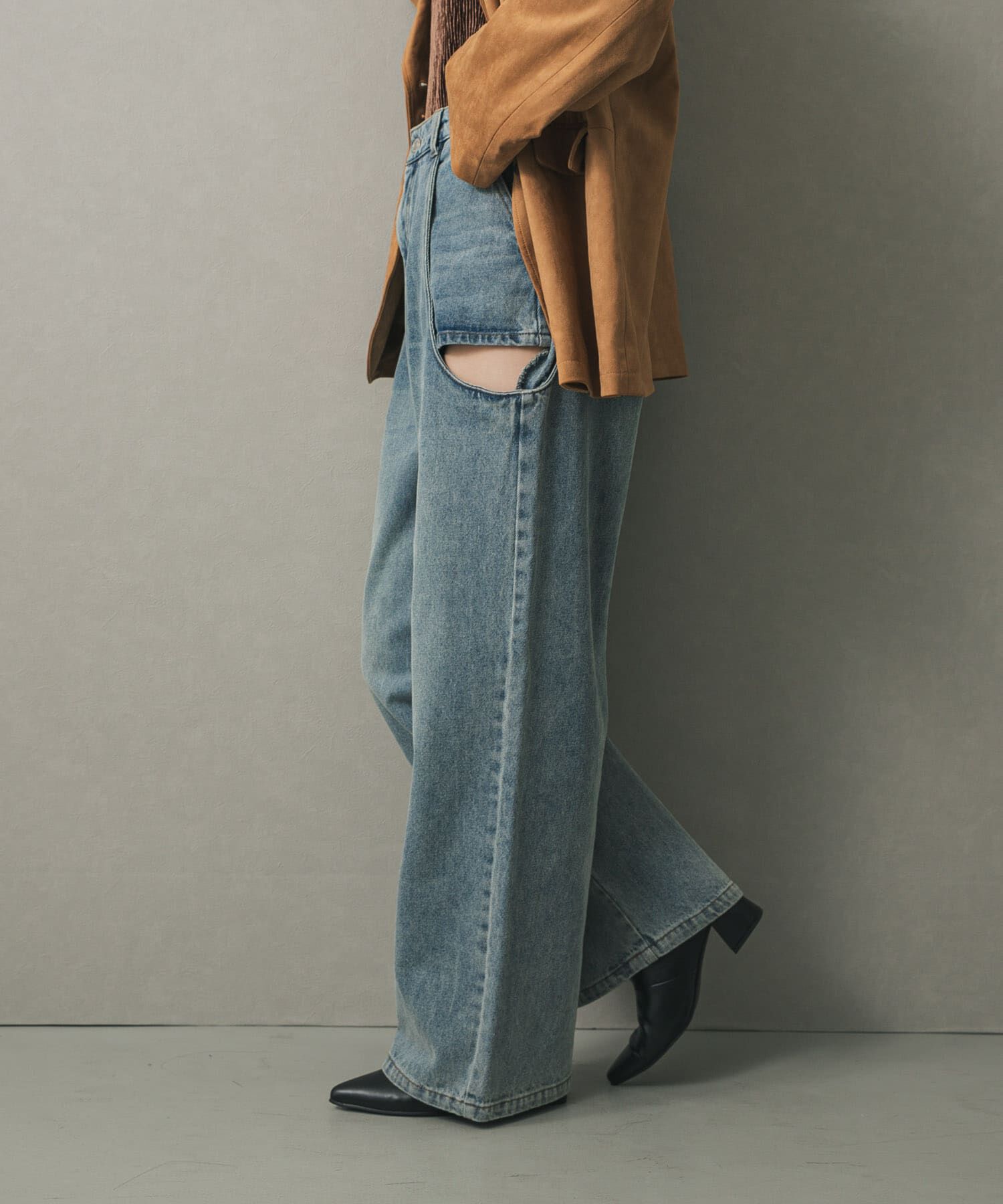 SENSE OF PLACE by URBAN RESEARCH「『WEB/一部店舗限定サイズ』サイドカットアウトデニム」|デニム|