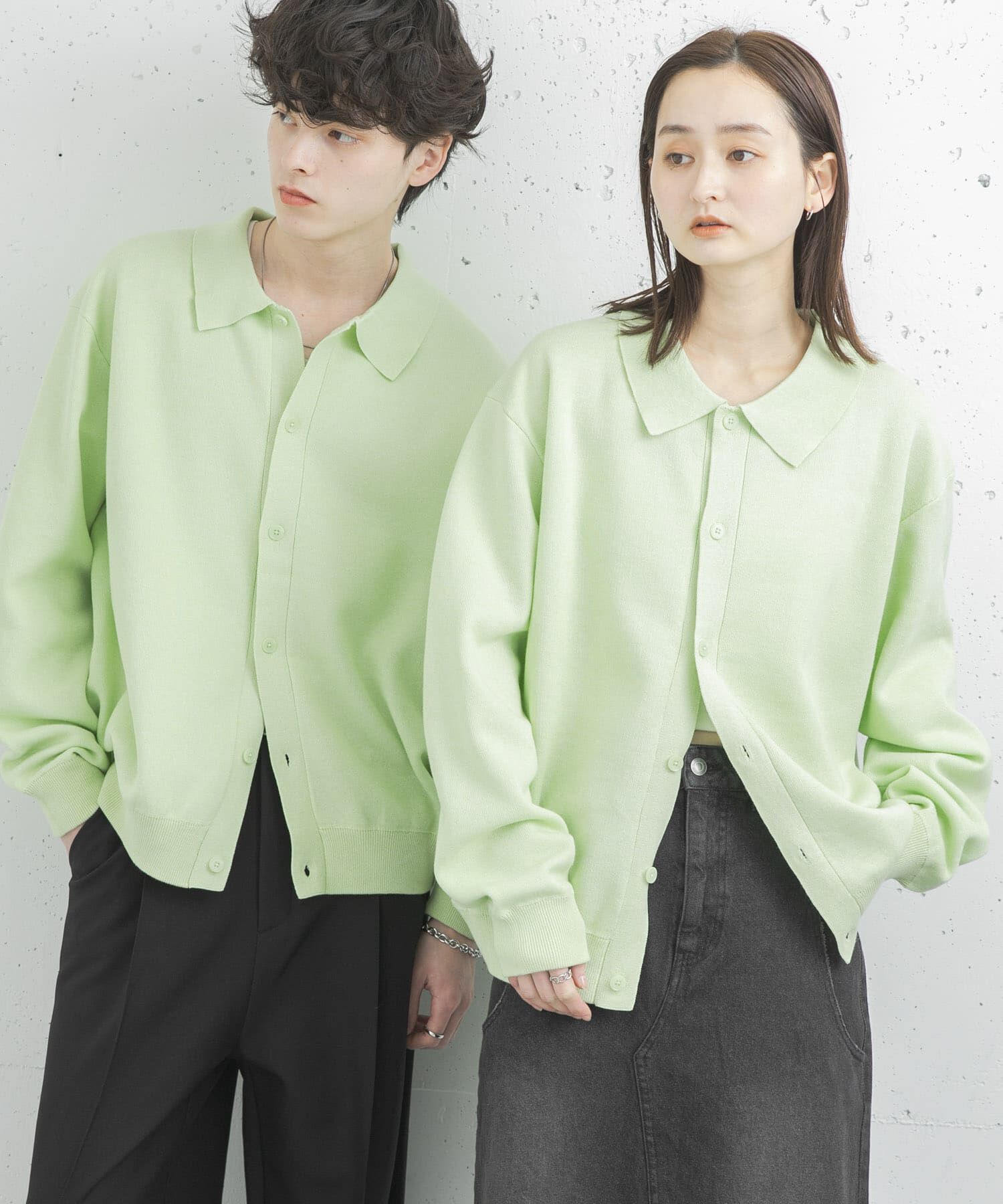 SENSE OF PLACE by URBAN RESEARCH「『ユニセックス』『洗濯可』スウェットライクポロカーディガン」|カーディガン|