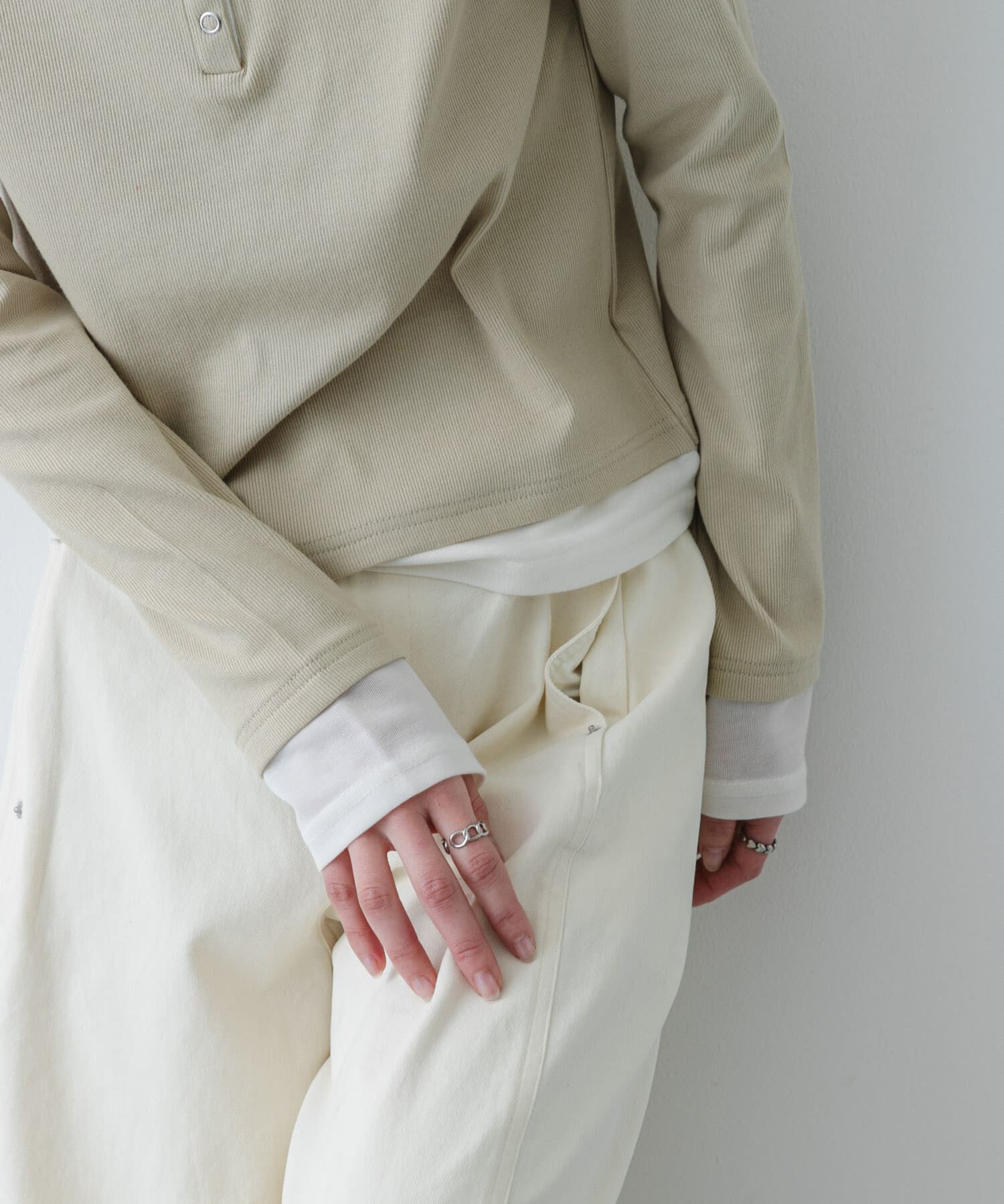 SENSE OF PLACE by URBAN RESEARCH「『洗濯可』ヘンリーネックレイヤードトップ」|Tシャツ・カットソー|