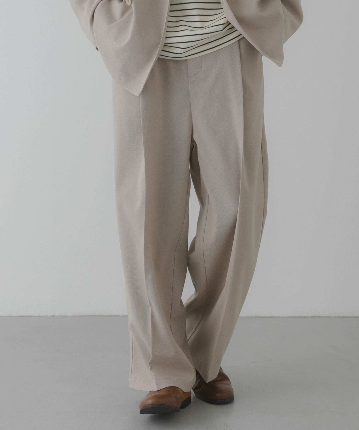 SENSE OF PLACE by URBAN RESEARCH「『イージーケア/速乾』リネンライクタックワイドスラックス」|その他|ライトベージュ