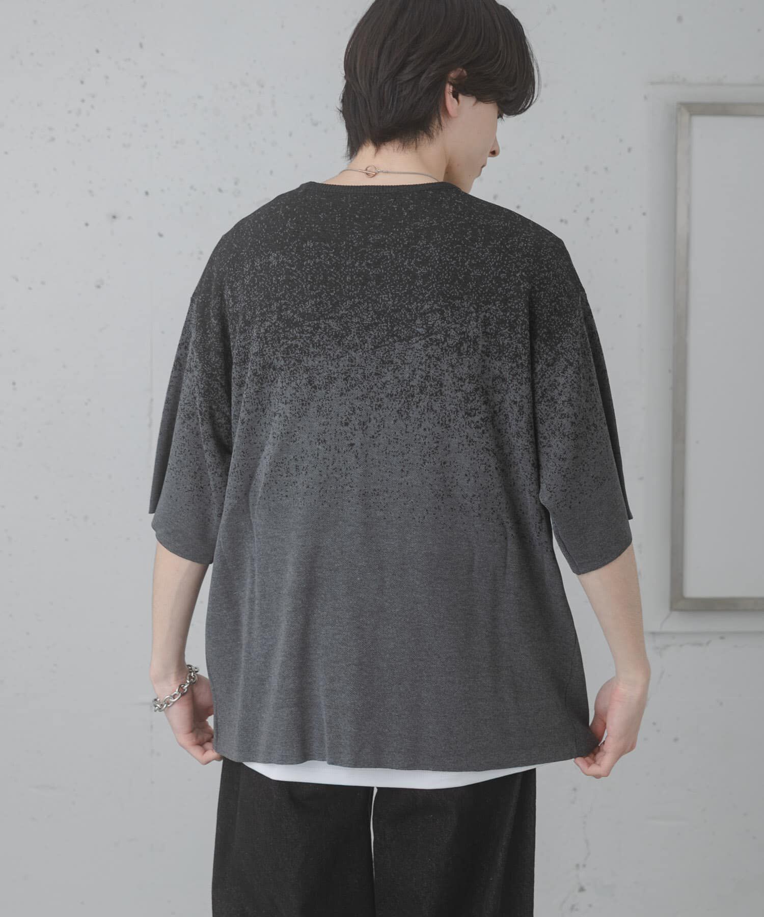SENSE OF PLACE by URBAN RESEARCH「『洗濯可』エクストラルーズスプラッシュニットTシャツ」|ニット・セーター|