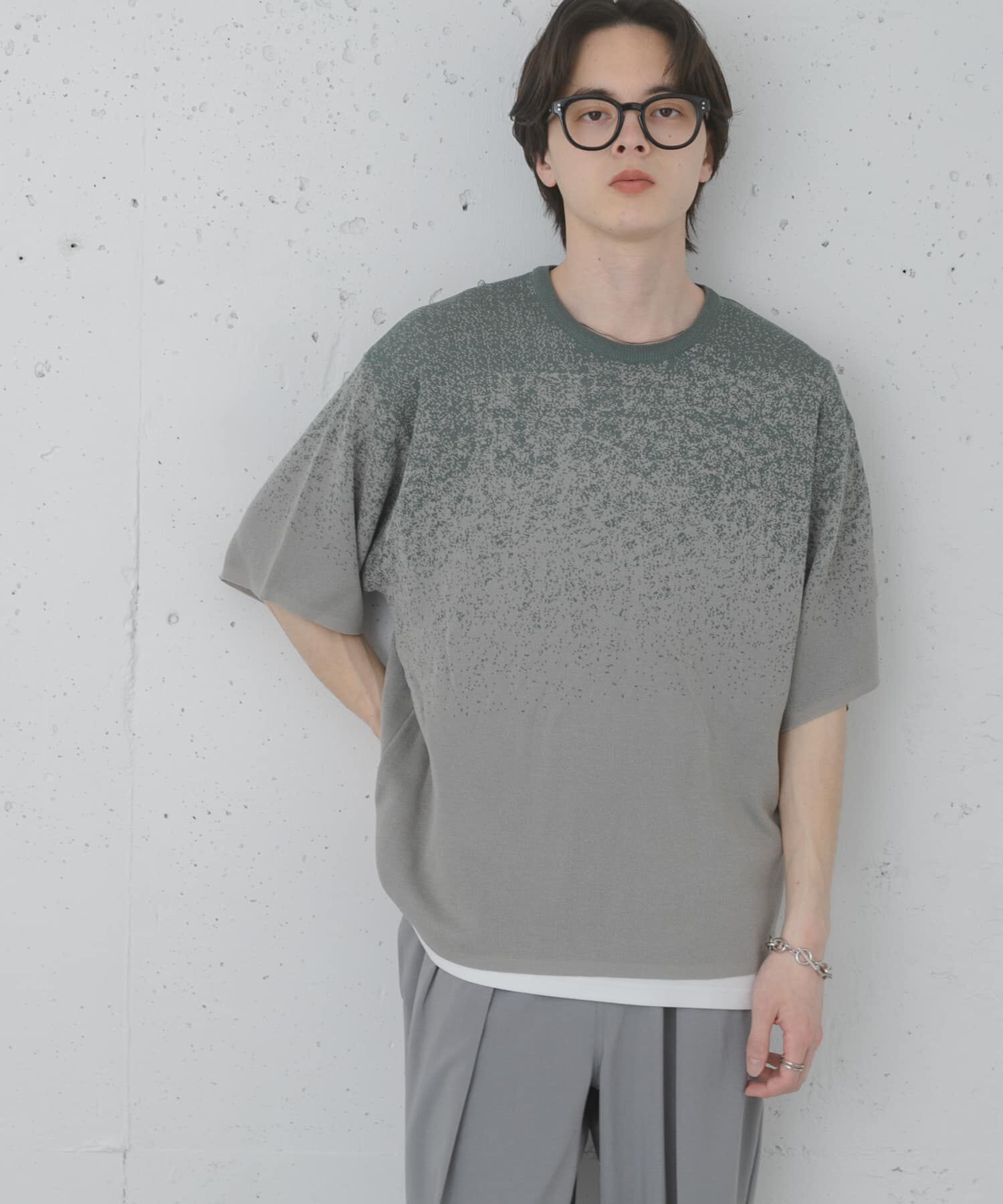 SENSE OF PLACE by URBAN RESEARCH「『洗濯可』エクストラルーズスプラッシュニットTシャツ」|ニット・セーター|