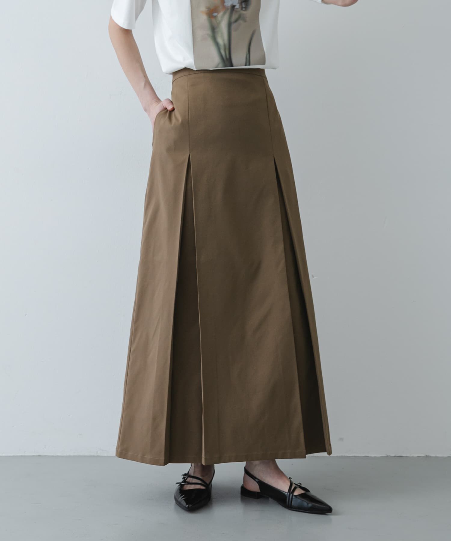 SENSE OF PLACE by URBAN RESEARCH「ボックスプリーツスカート」|スカート|ベージュ