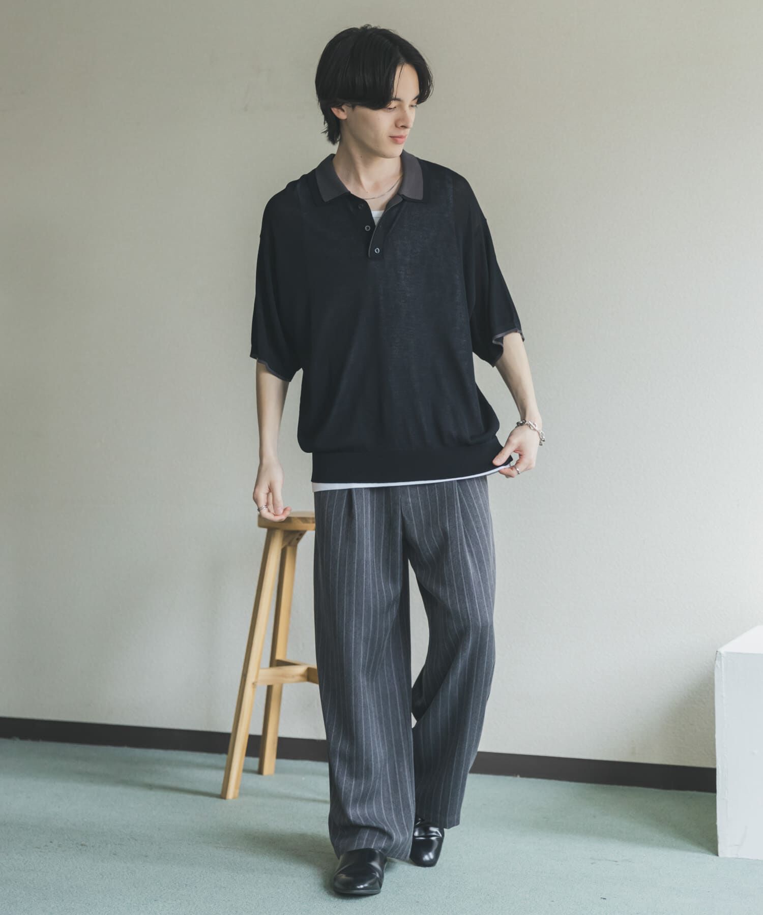 SENSE OF PLACE by URBAN RESEARCH「フェイクレイヤードニットポロシャツ」|ニット・セーター|