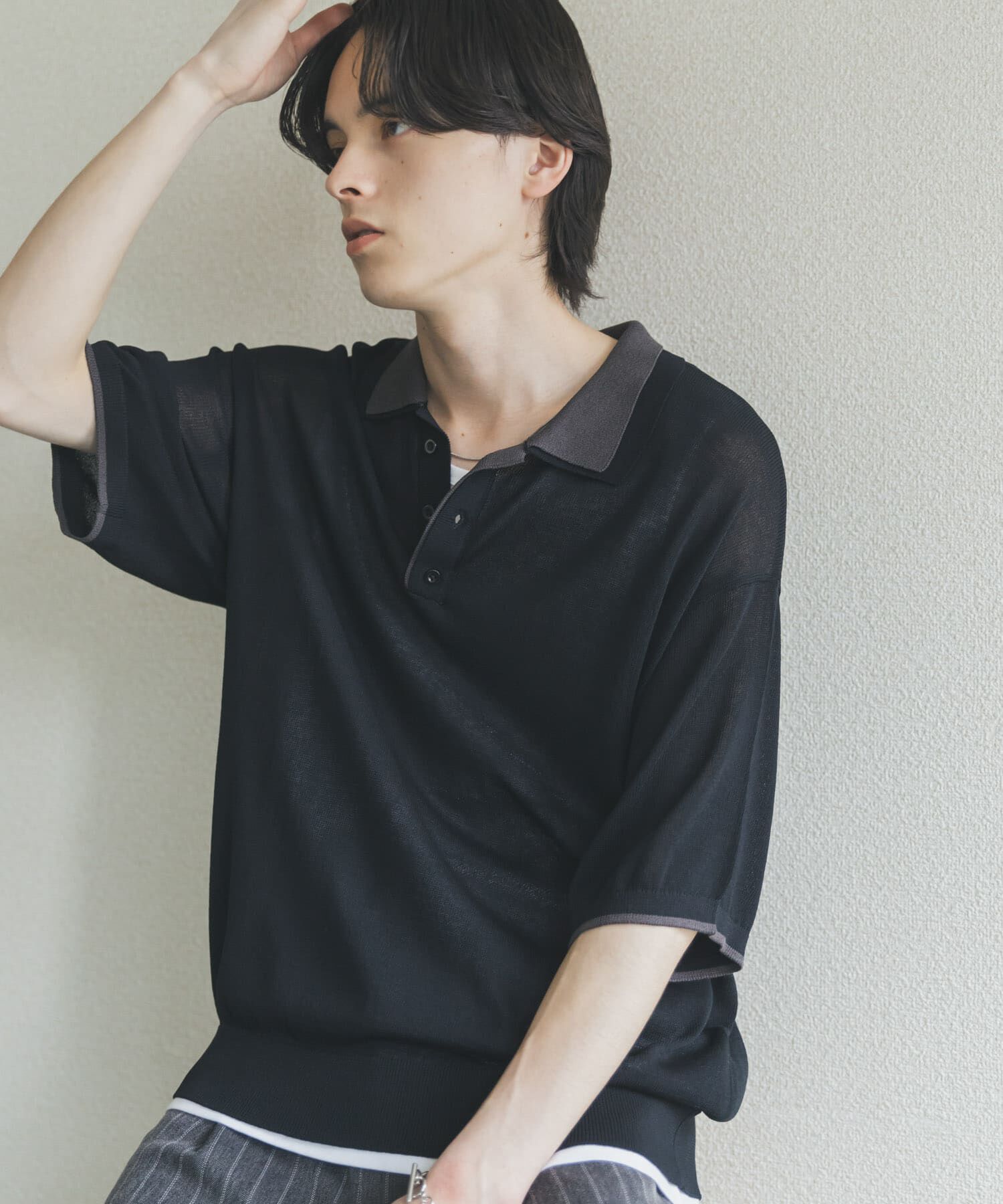 SENSE OF PLACE by URBAN RESEARCH「フェイクレイヤードニットポロシャツ」|ニット・セーター|