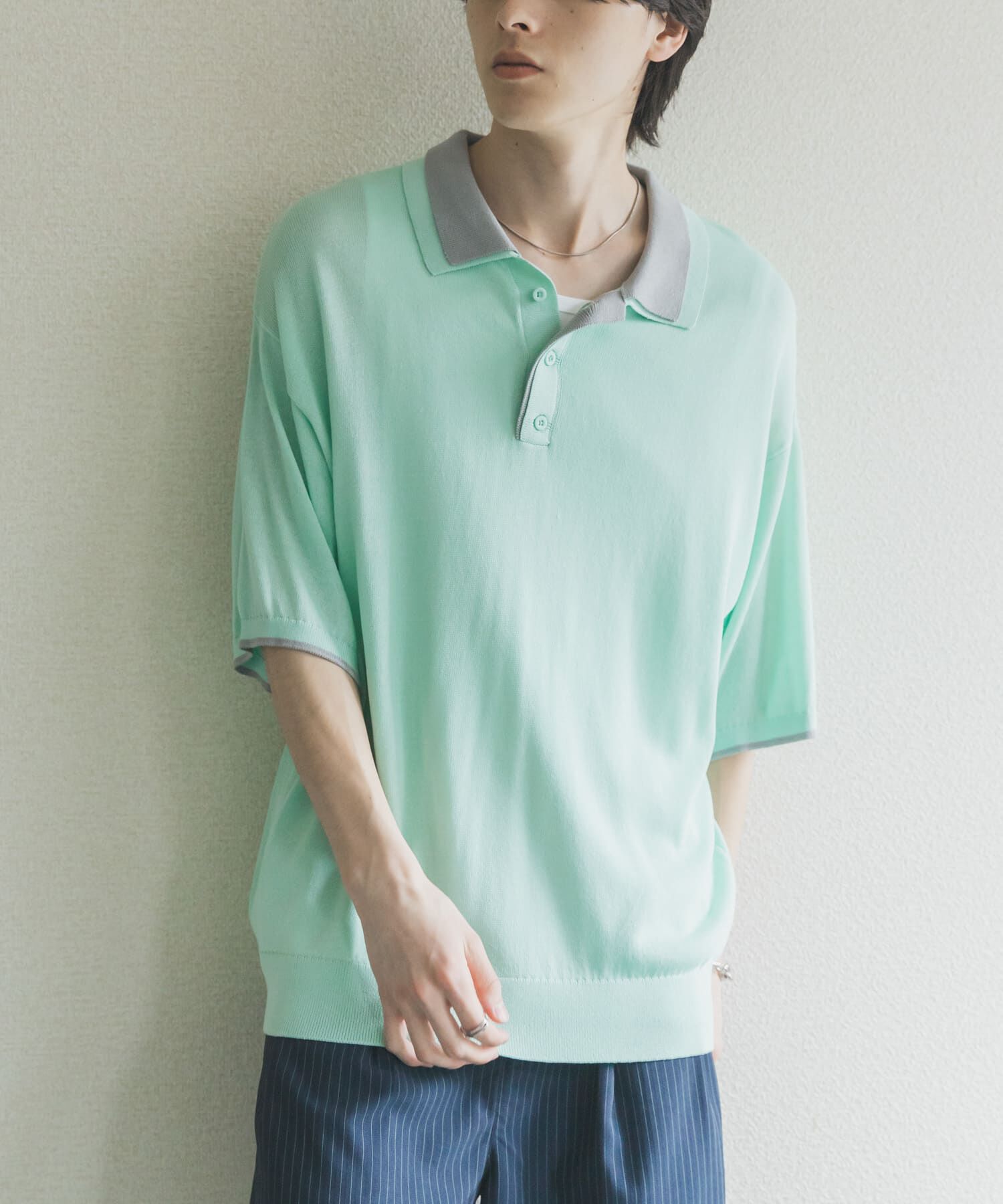 SENSE OF PLACE by URBAN RESEARCH「フェイクレイヤードニットポロシャツ」|ニット・セーター|