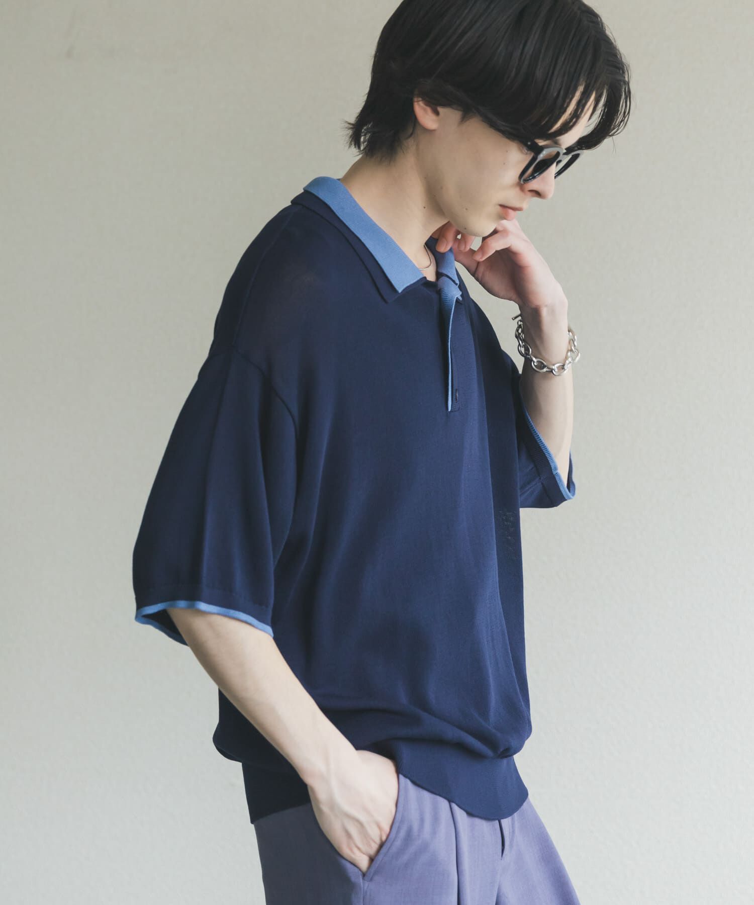 SENSE OF PLACE by URBAN RESEARCH「フェイクレイヤードニットポロシャツ」|ニット・セーター|