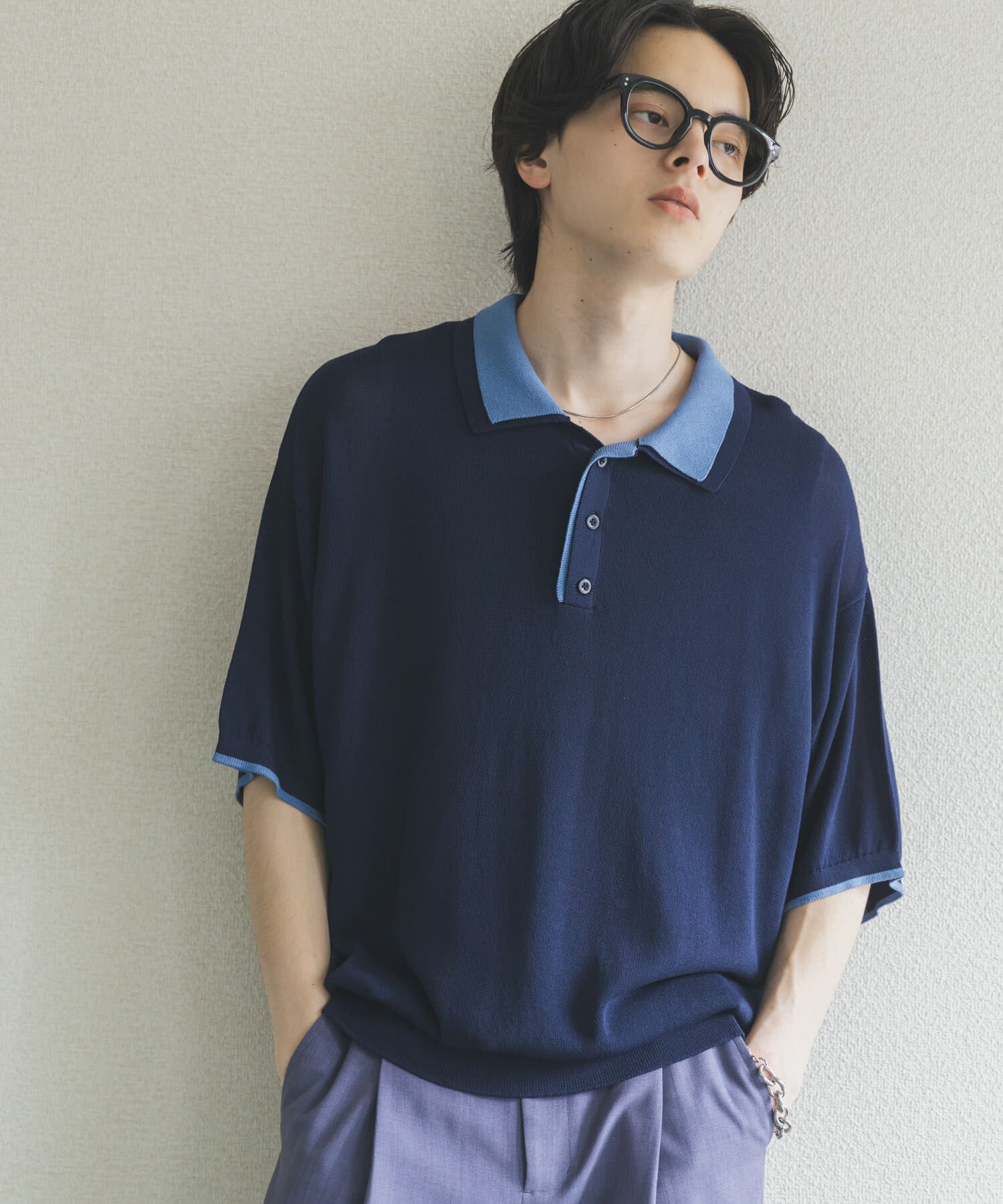 SENSE OF PLACE by URBAN RESEARCH「フェイクレイヤードニットポロシャツ」|ニット・セーター|