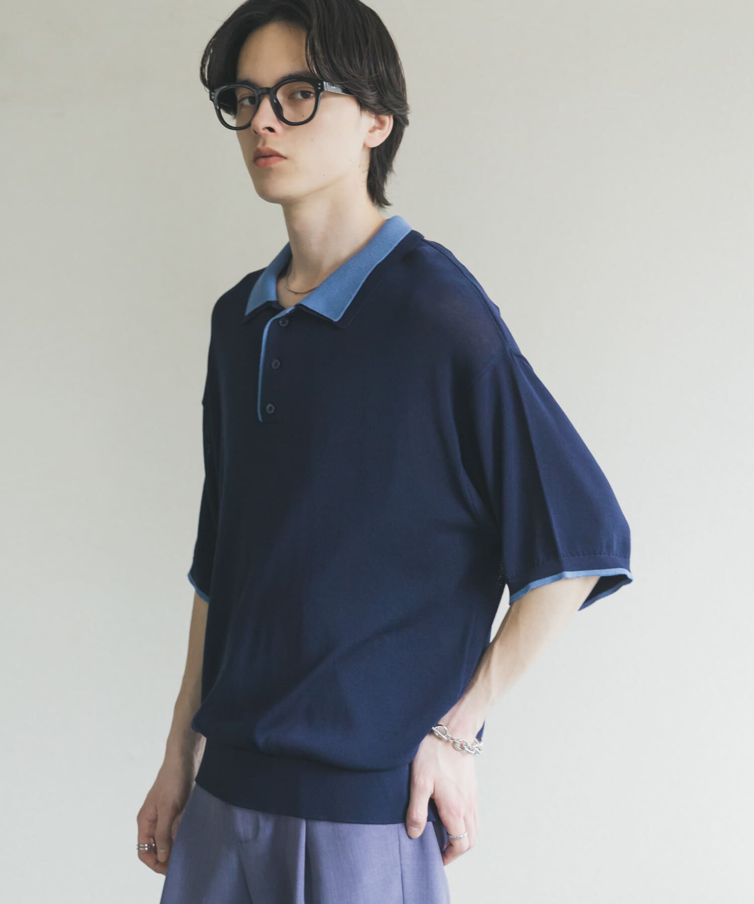 SENSE OF PLACE by URBAN RESEARCH「フェイクレイヤードニットポロシャツ」|ニット・セーター|