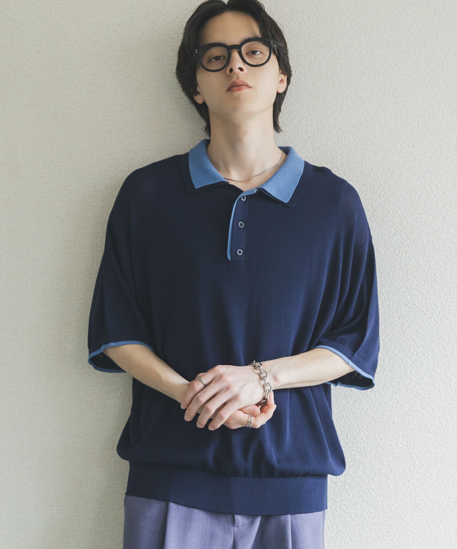 SENSE OF PLACE by URBAN RESEARCH「フェイクレイヤードニットポロシャツ」|ニット・セーター|