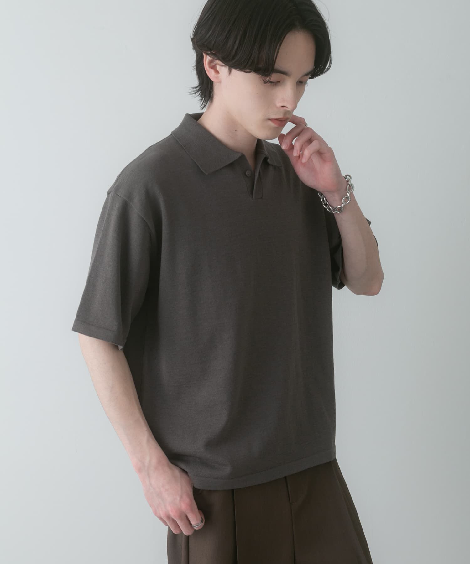 SENSE OF PLACE by URBAN RESEARCH「『洗濯可』ドライタッチスキッパーニットTシャツ」|ニット・セーター|