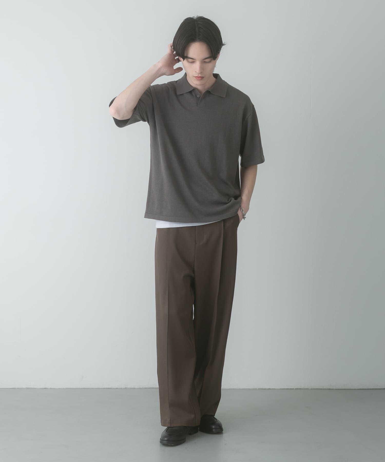 SENSE OF PLACE by URBAN RESEARCH「『洗濯可』ドライタッチスキッパーニットTシャツ」|ニット・セーター|