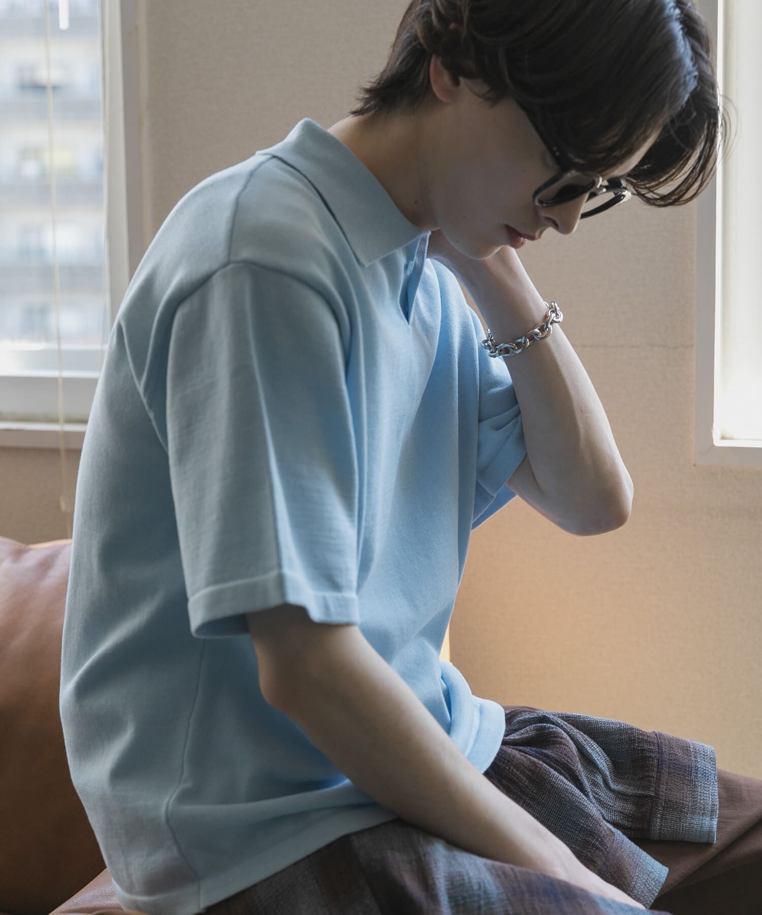 SENSE OF PLACE by URBAN RESEARCH「『洗濯可』ドライタッチスキッパーニットTシャツ」|ニット・セーター|