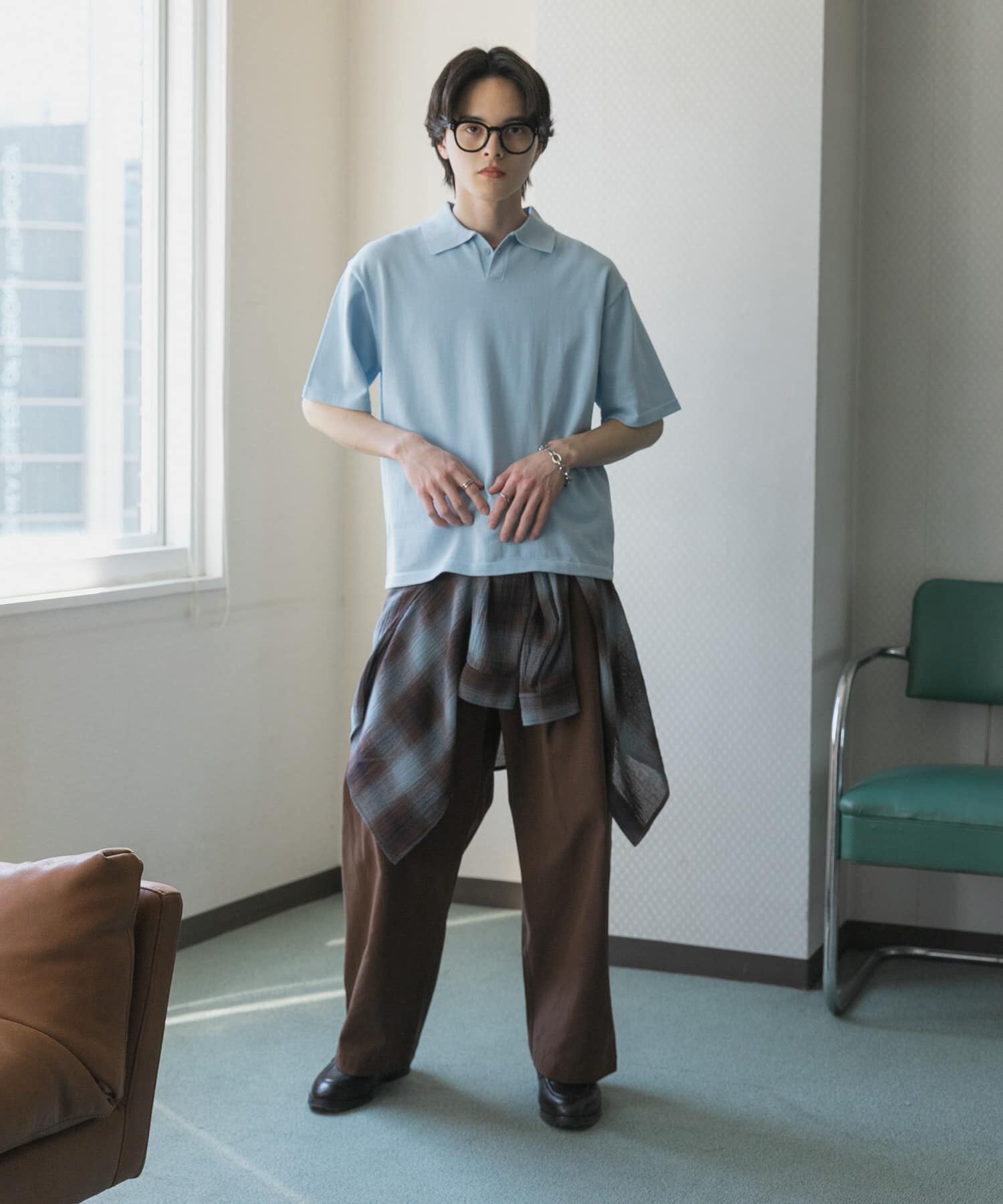 SENSE OF PLACE by URBAN RESEARCH「『洗濯可』ドライタッチスキッパーニットTシャツ」|ニット・セーター|