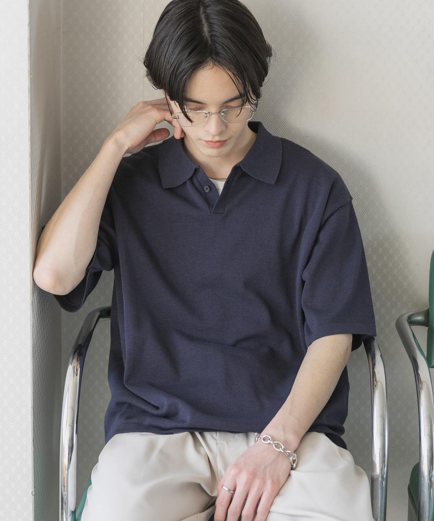 SENSE OF PLACE by URBAN RESEARCH「『洗濯可』ドライタッチスキッパーニットTシャツ」|ニット・セーター|