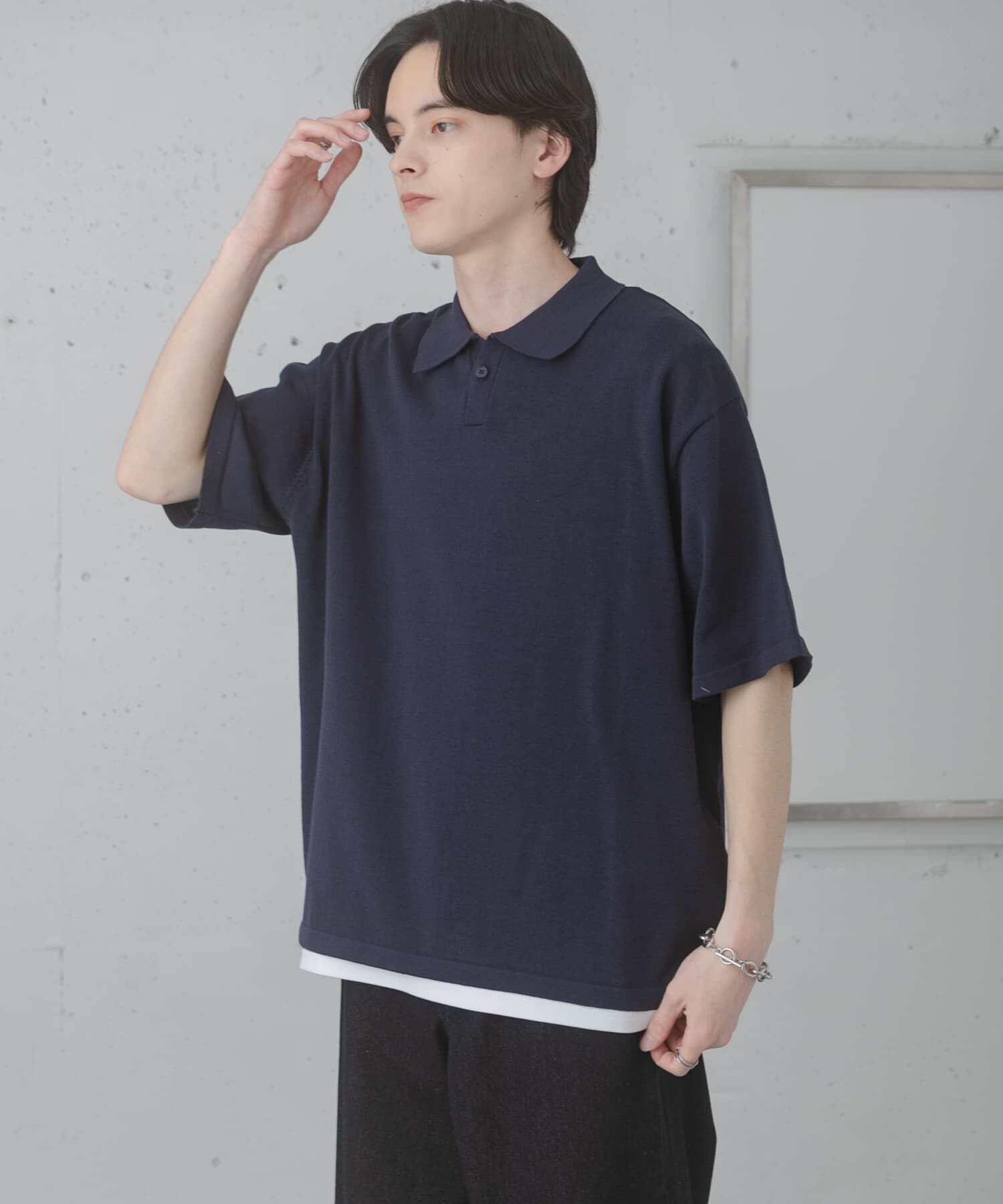 SENSE OF PLACE by URBAN RESEARCH「『洗濯可』ドライタッチスキッパーニットTシャツ」|ニット・セーター|