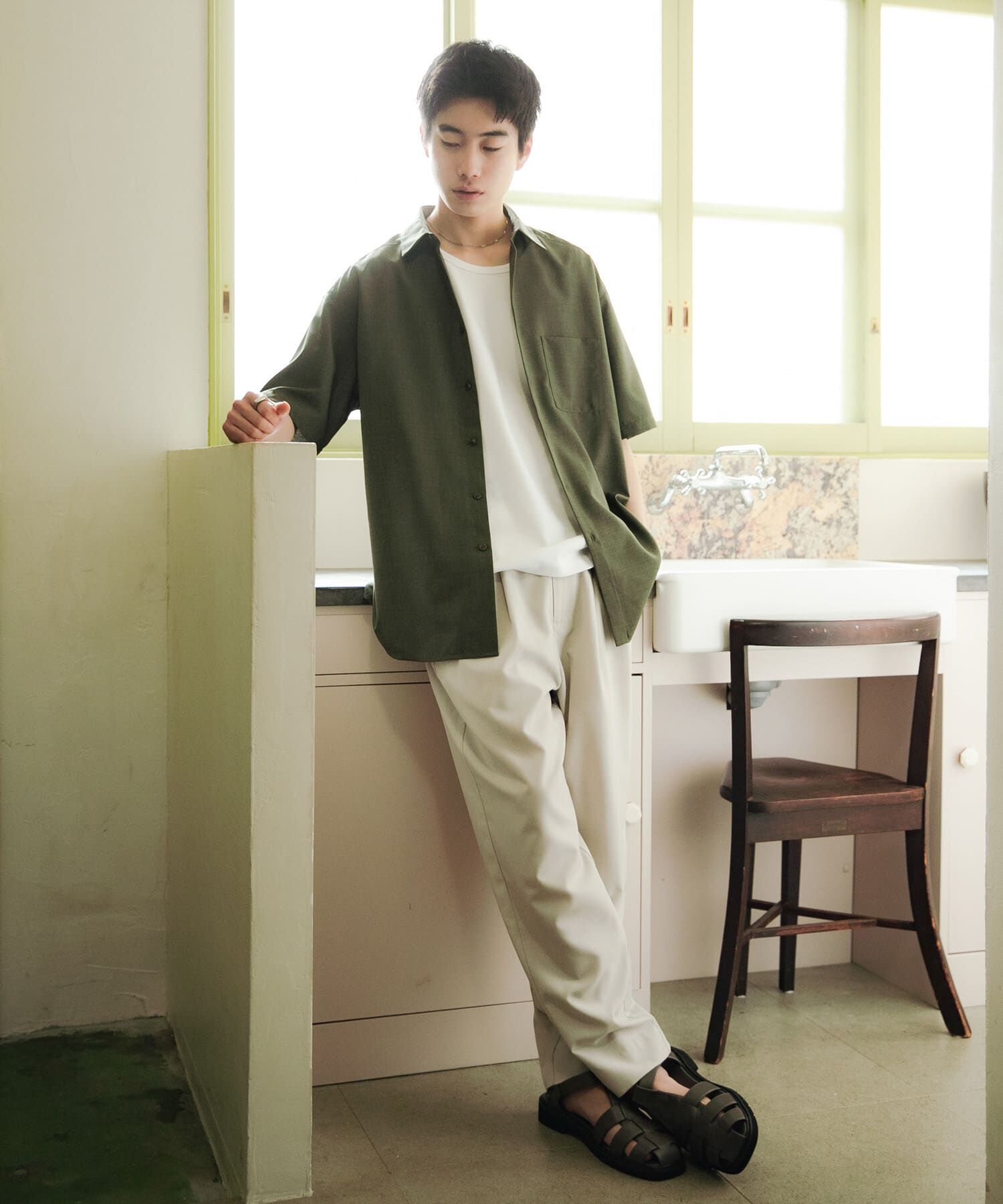 SENSE OF PLACE by URBAN RESEARCH「『ｲｰｼﾞｰｹｱ/速乾』ｸｲｯｸﾄﾞﾗｲﾚｷﾞｭﾗｰｶﾗｰｼｮｰﾄｽ」|シャツ・ブラウス|