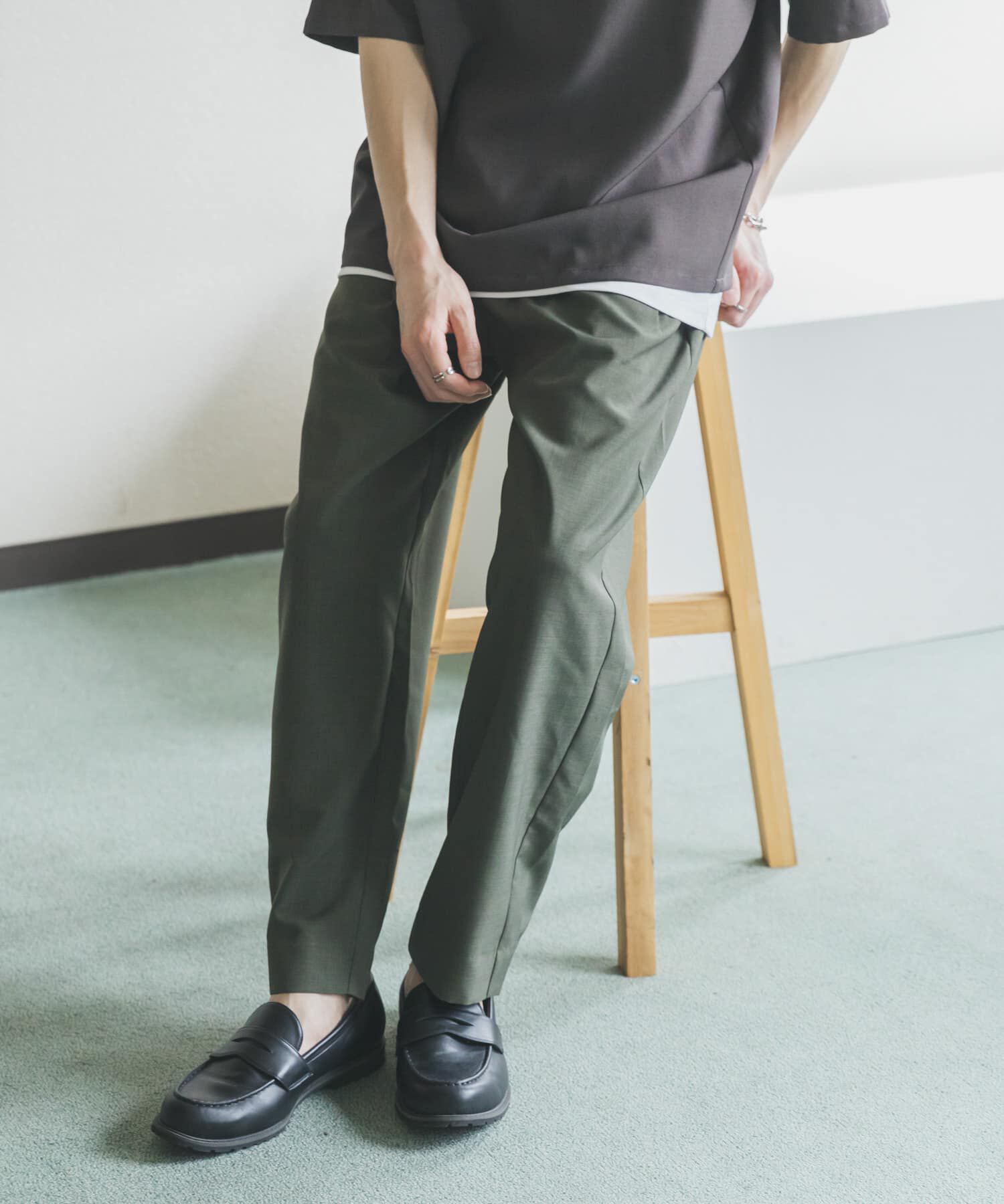 SENSE OF PLACE by URBAN RESEARCH「『イージーケア/速乾』クイックドライタックテーパードパンツ」|その他|グリーン