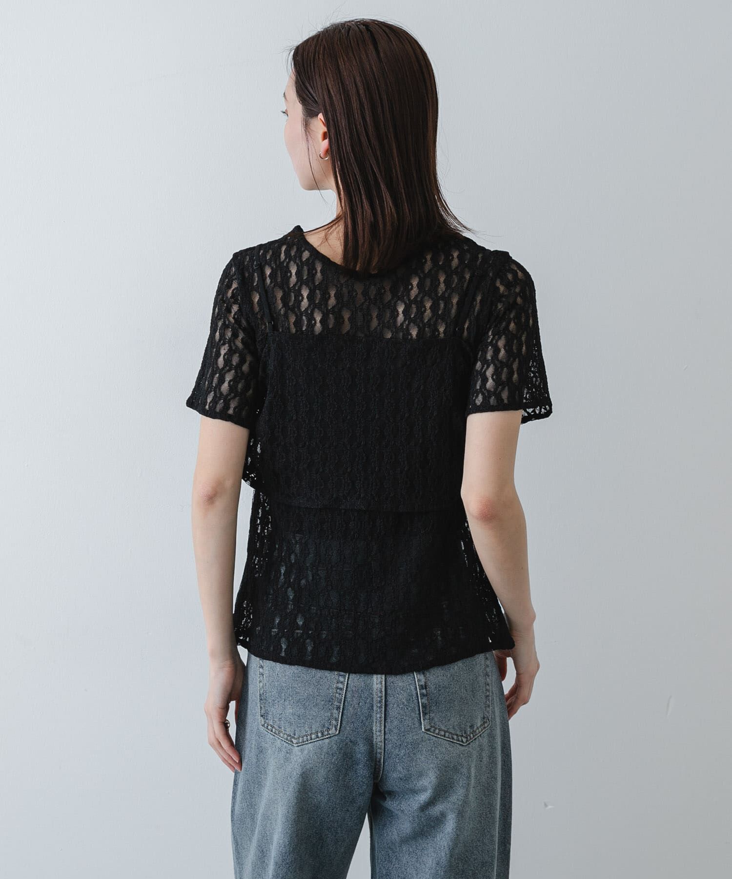SENSE OF PLACE by URBAN RESEARCH「レースビスチェアンサンブルカットトップ」|Tシャツ・カットソー|