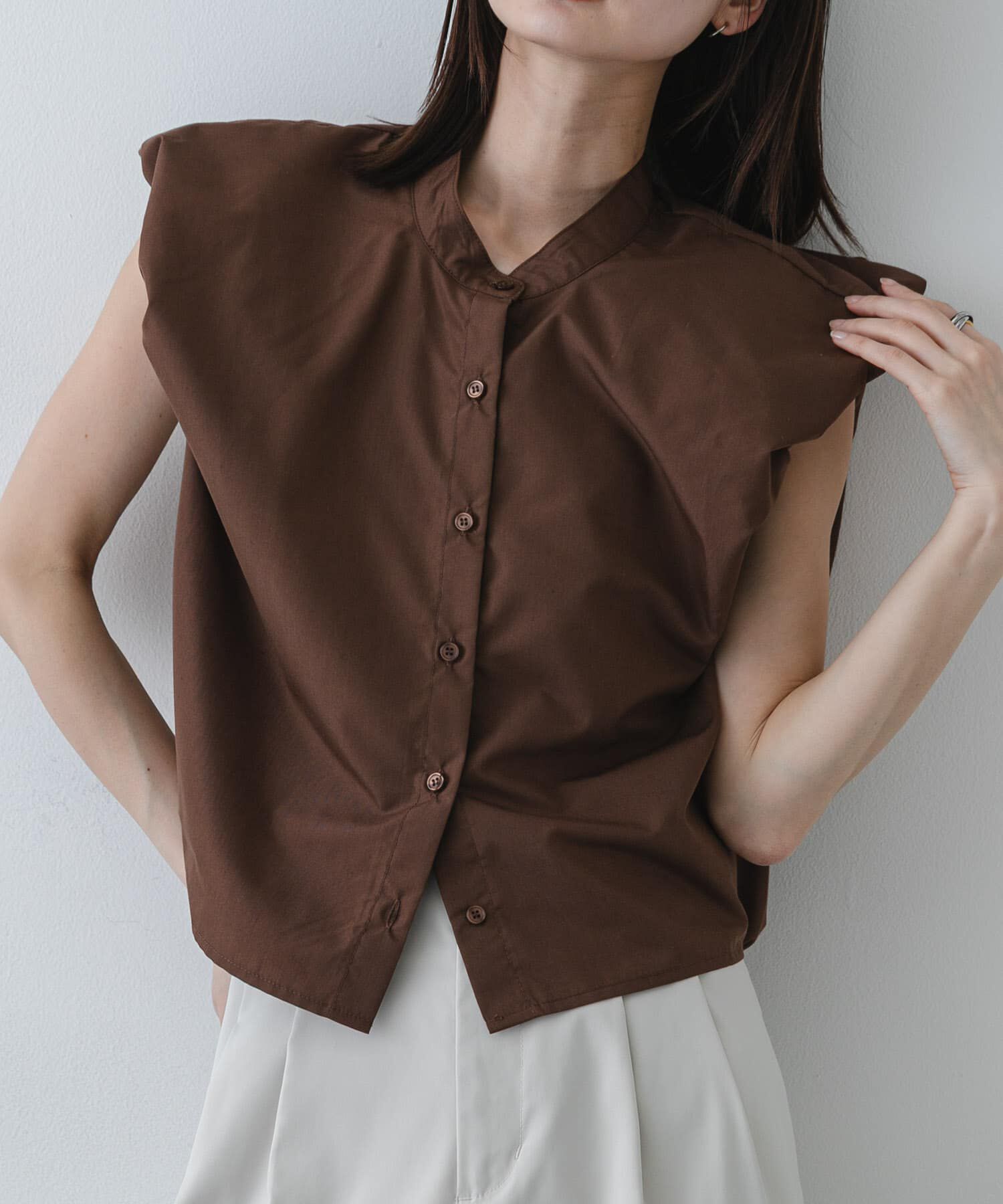 SENSE OF PLACE by URBAN RESEARCH「ブロードパフショルダーブラウス」|シャツ・ブラウス|ブラウン