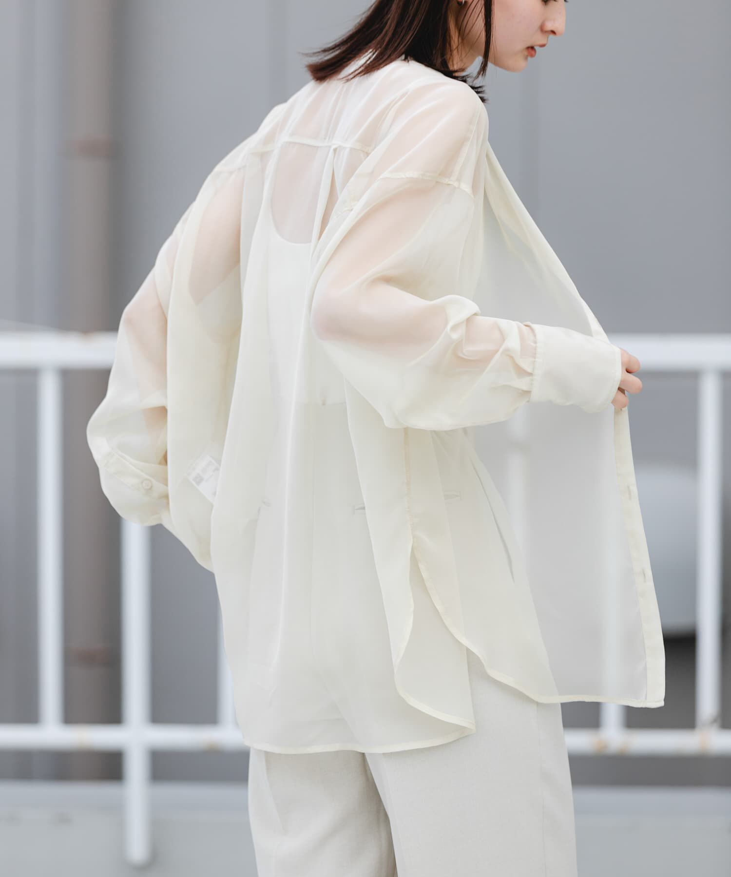 SENSE OF PLACE by URBAN RESEARCH「バンドカラーシャンブレーシアーシャツ」|シャツ・ブラウス|