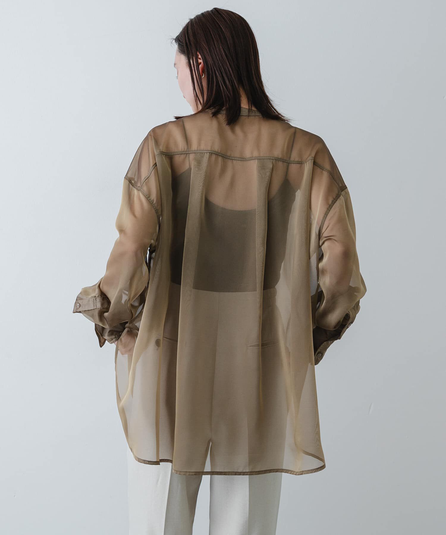 SENSE OF PLACE by URBAN RESEARCH「バンドカラーシャンブレーシアーシャツ」|シャツ・ブラウス|