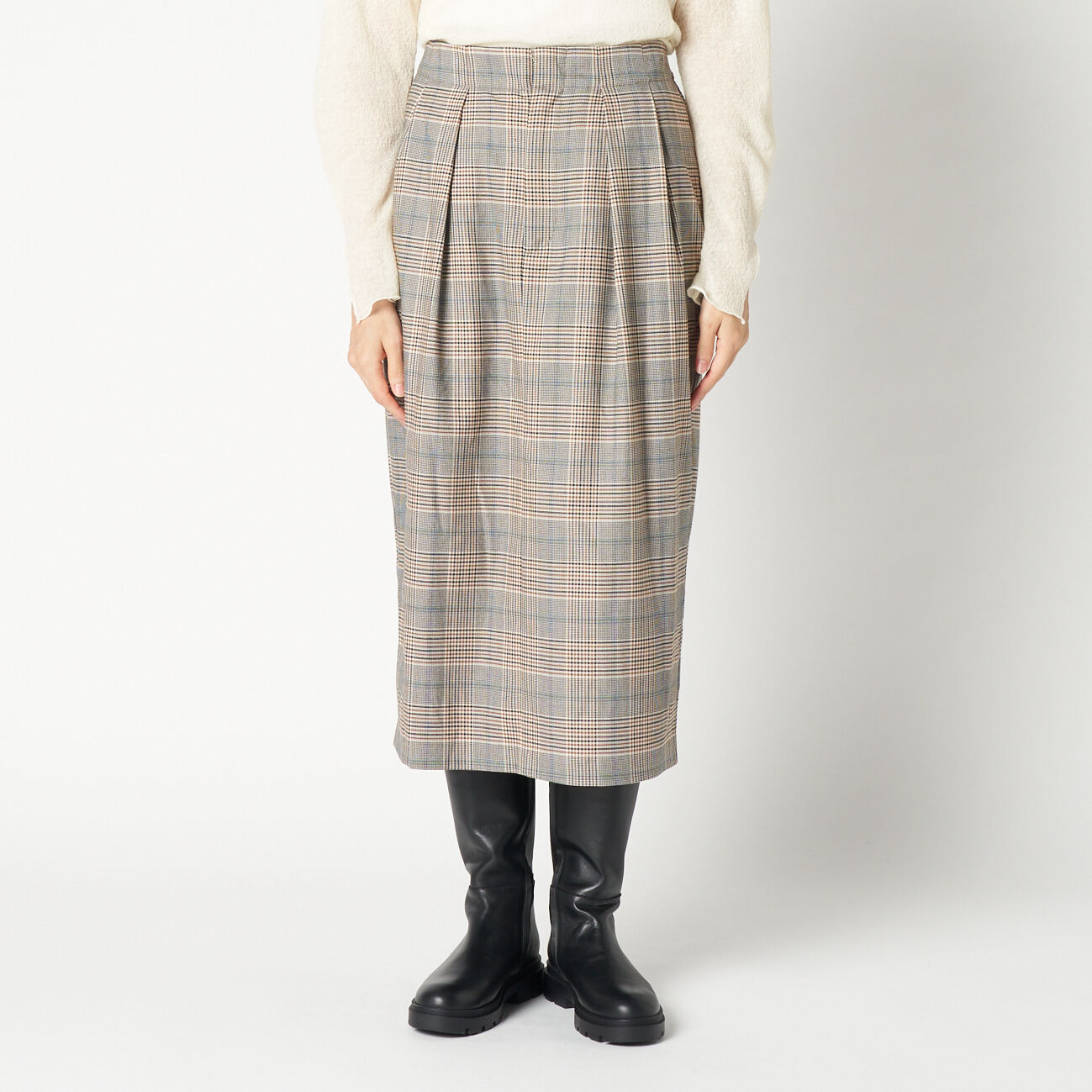 HELIOPOLE「HELIOPOLE CHECK COCOON SKIRT」|スカート|