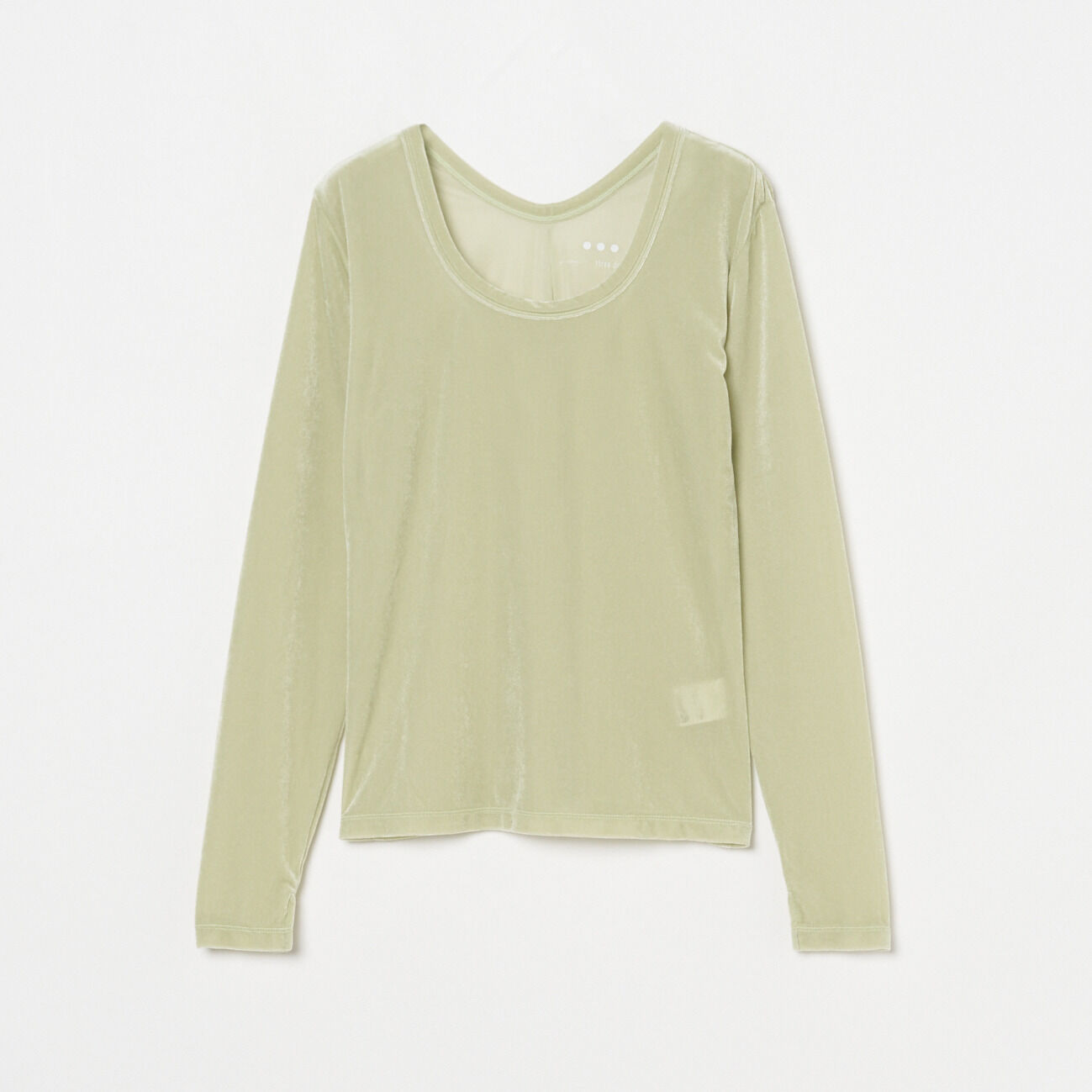  「three dots SHEER VELOUR LONG SLEEVE TEE」|Tシャツ・カットソー|ライトグリーン