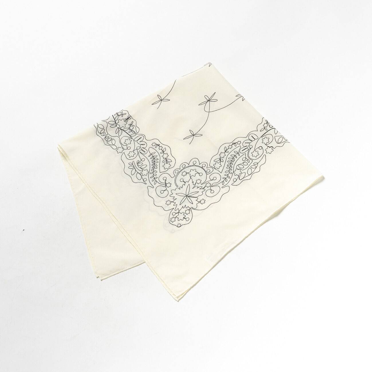  「ASAUCE MELER COTTON SILK EMBROIDERY BANDANA」|マフラー|