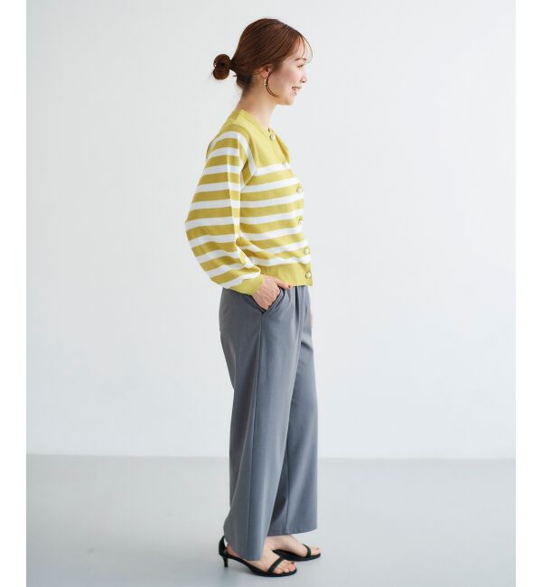 le.coeur blanc「《手洗い可能》パールボタンボリュームスリーブカーディガン」|カーディガン|